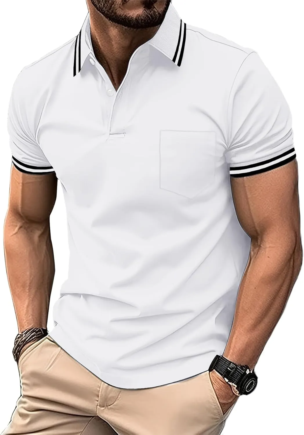 zitysport Polo Shirt Men's Short Sleeve Shirt Breathable Golf Polo Shirt Men Summer Shirts Sport Basic Slim Fit T-Shirt…