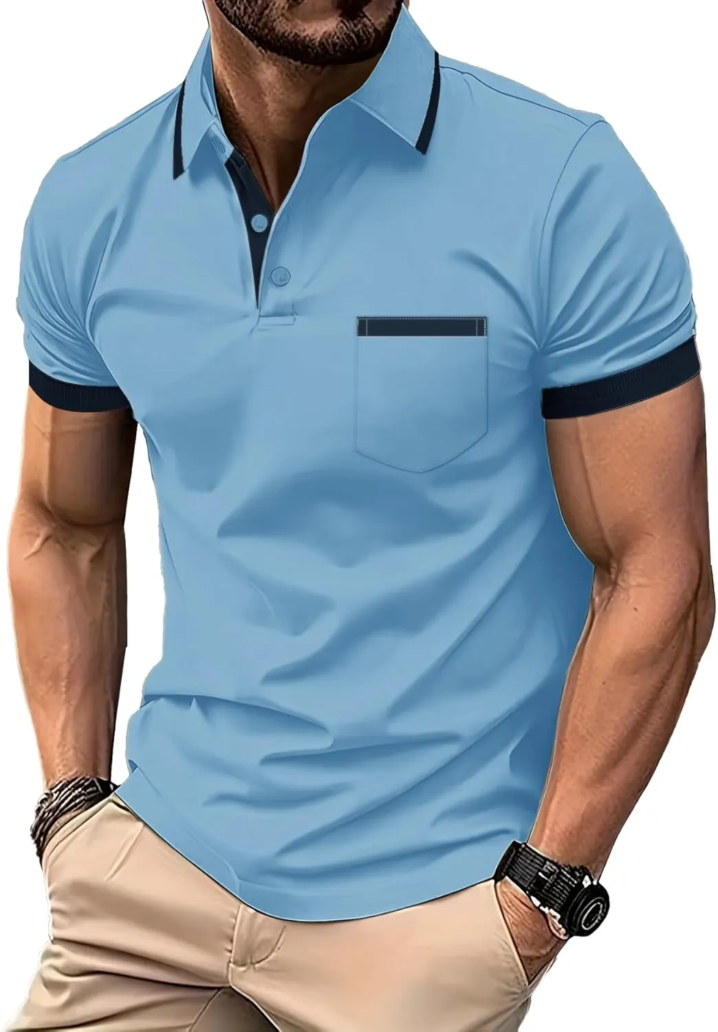 zitysport Polo Shirt Men's Short Sleeve Shirt Breathable Golf Polo Shirt Men Summer Shirts Sport Basic Slim Fit T-Shirt…
