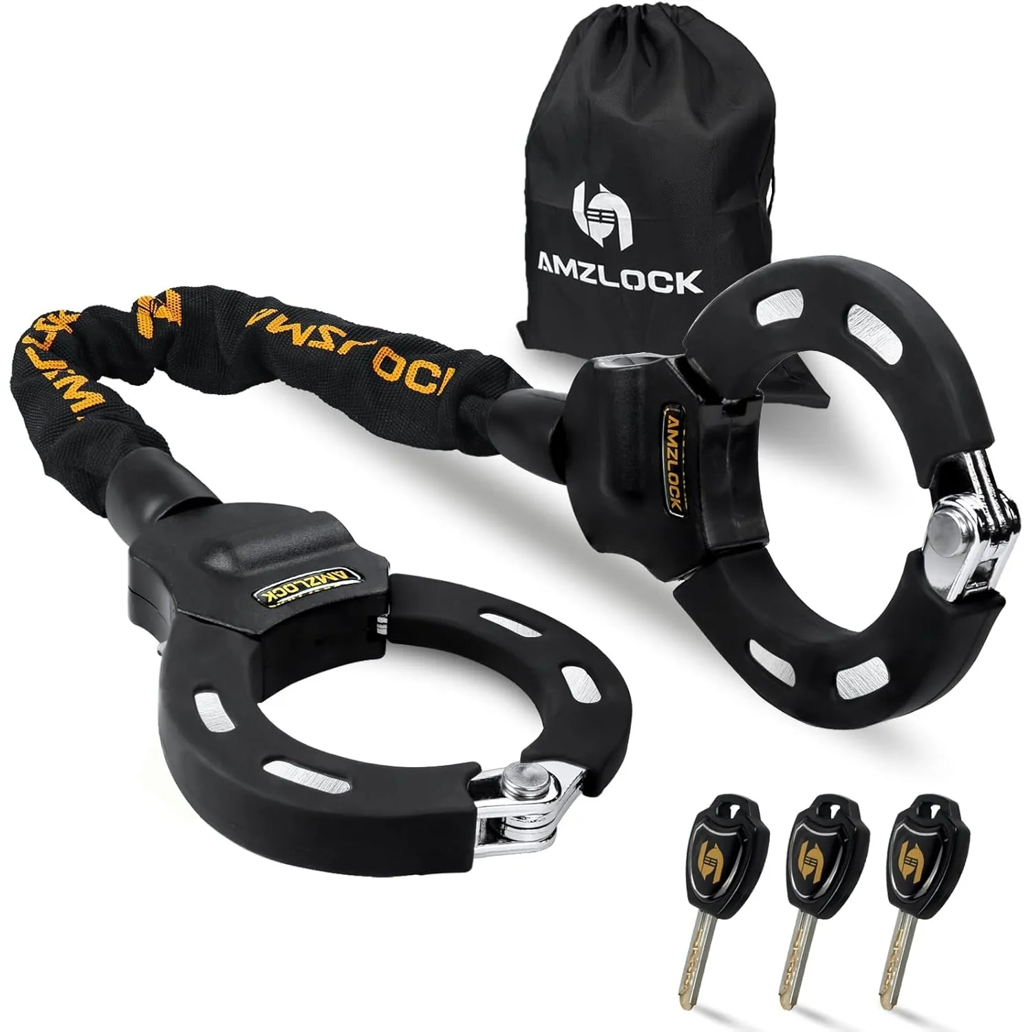 E Scooter Schloss, Handschellenschloss für E Scooter mit Schlüssel | 8mm Dicke Kettenschloss für Scooter, Fahrradschlos…