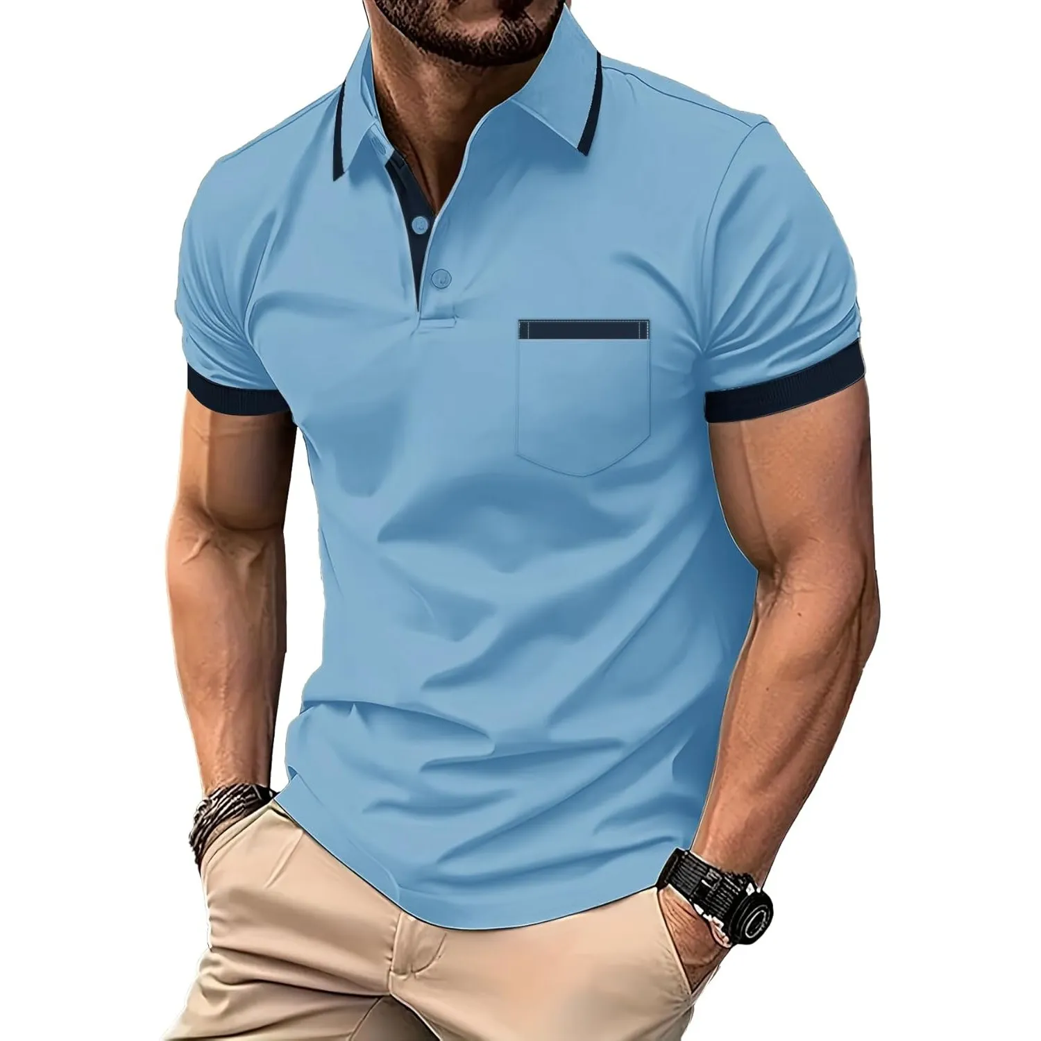zitysport Poloshirt Herren Kurzarm Shirt Atmungsaktives Golf Polo Shirt Männer Sommer Shirts Sport Basic Slim Fit Tshir…