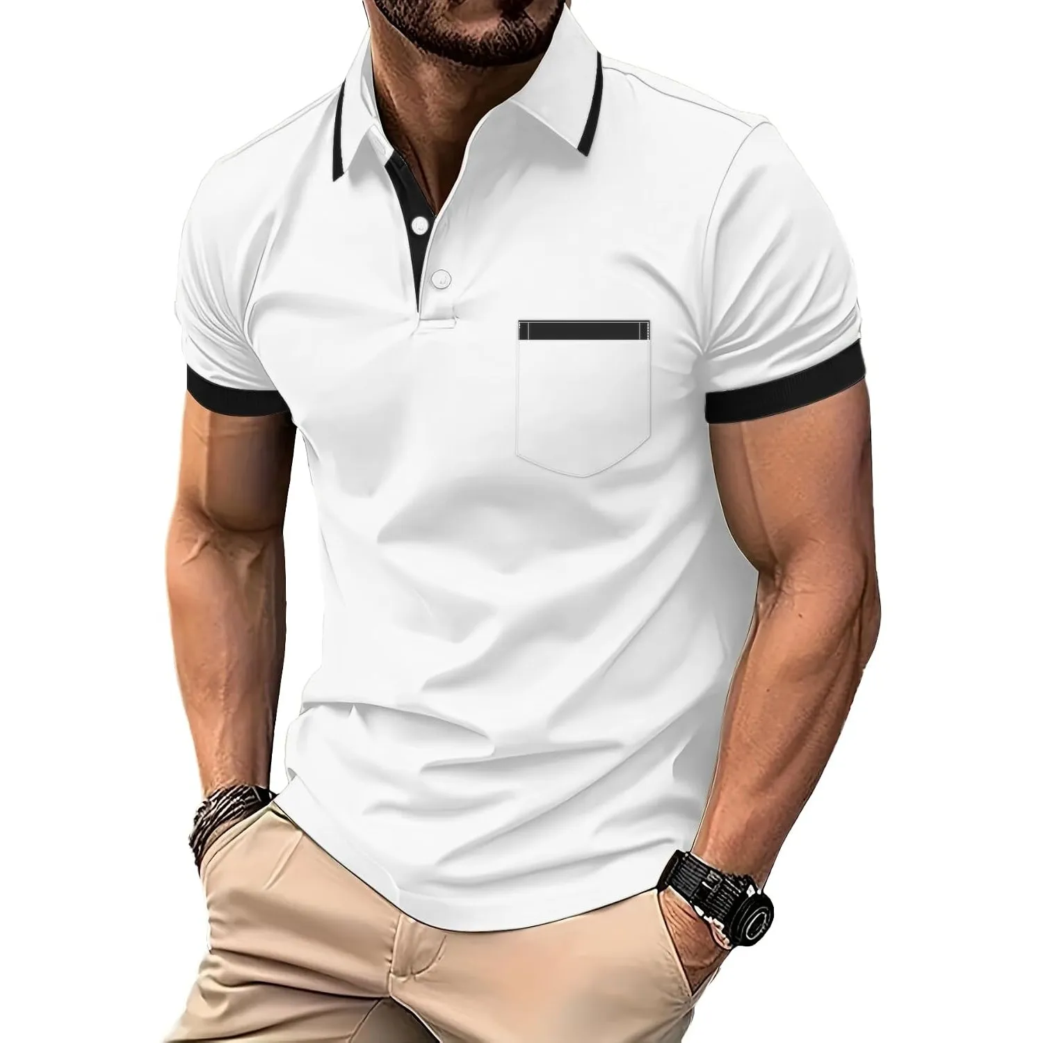 zitysport Poloshirt Herren Kurzarm Shirt Atmungsaktives Golf Polo Shirt Männer Sommer Shirts Sport Basic Slim Fit Tshir…