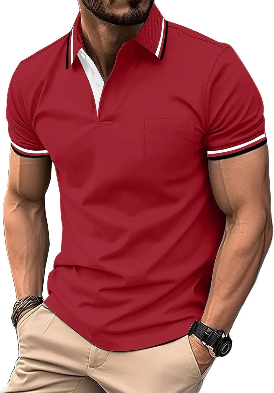 zitysport Polo Shirt Men's Short Sleeve Shirt Breathable Golf Polo Shirt Men Summer Shirts Sport Basic Slim Fit T-Shirt…