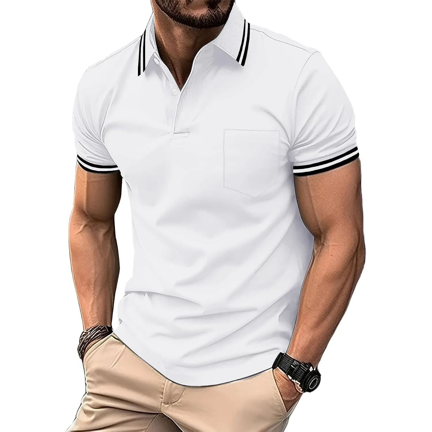 zitysport Poloshirt Herren Kurzarm Shirt Atmungsaktives Golf Polo Shirt Männer Sommer Shirts Sport Basic Slim Fit Tshir…