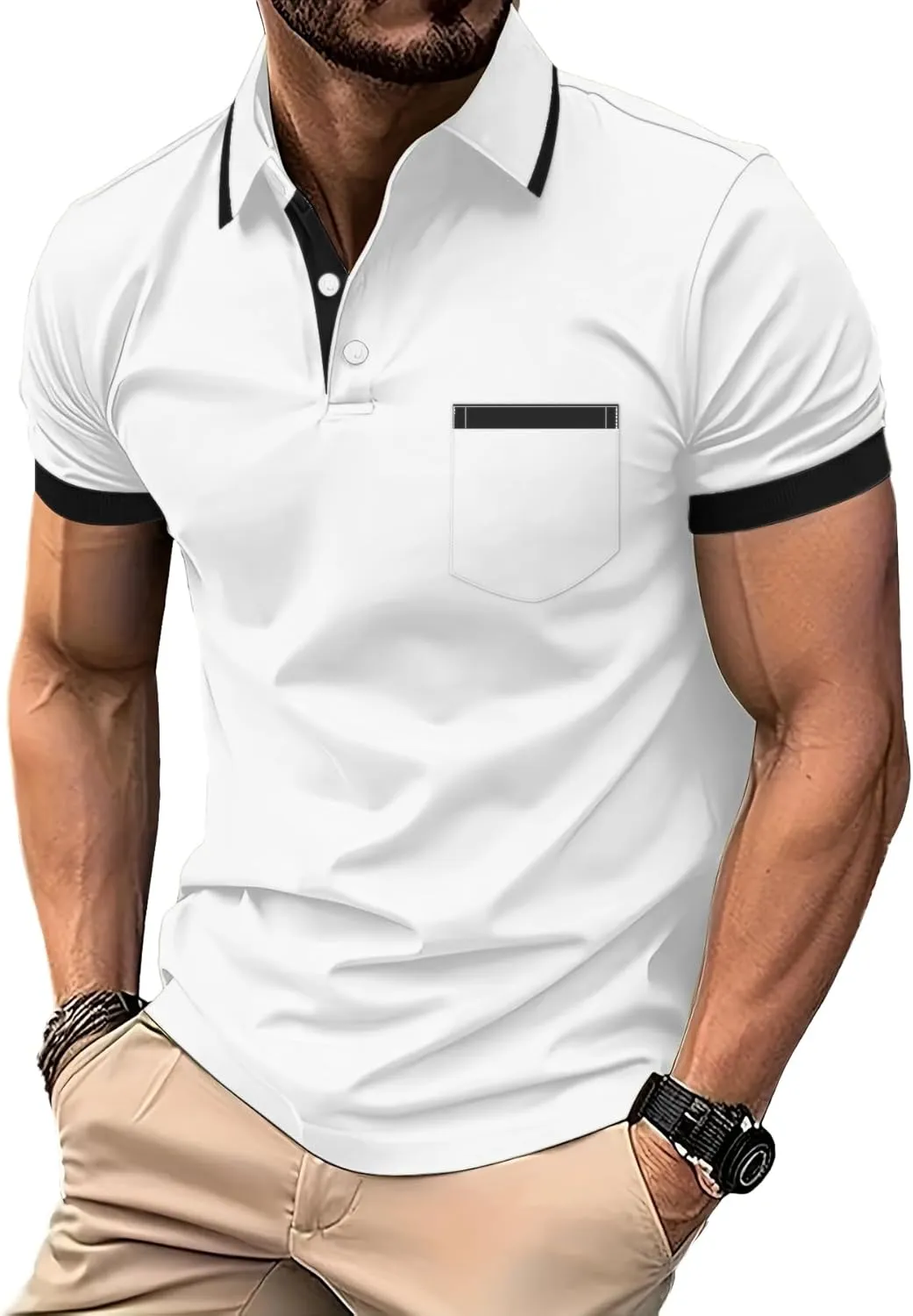zitysport Polo Shirt Men's Short Sleeve Shirt Breathable Golf Polo Shirt Men Summer Shirts Sport Basic Slim Fit T-Shirt…