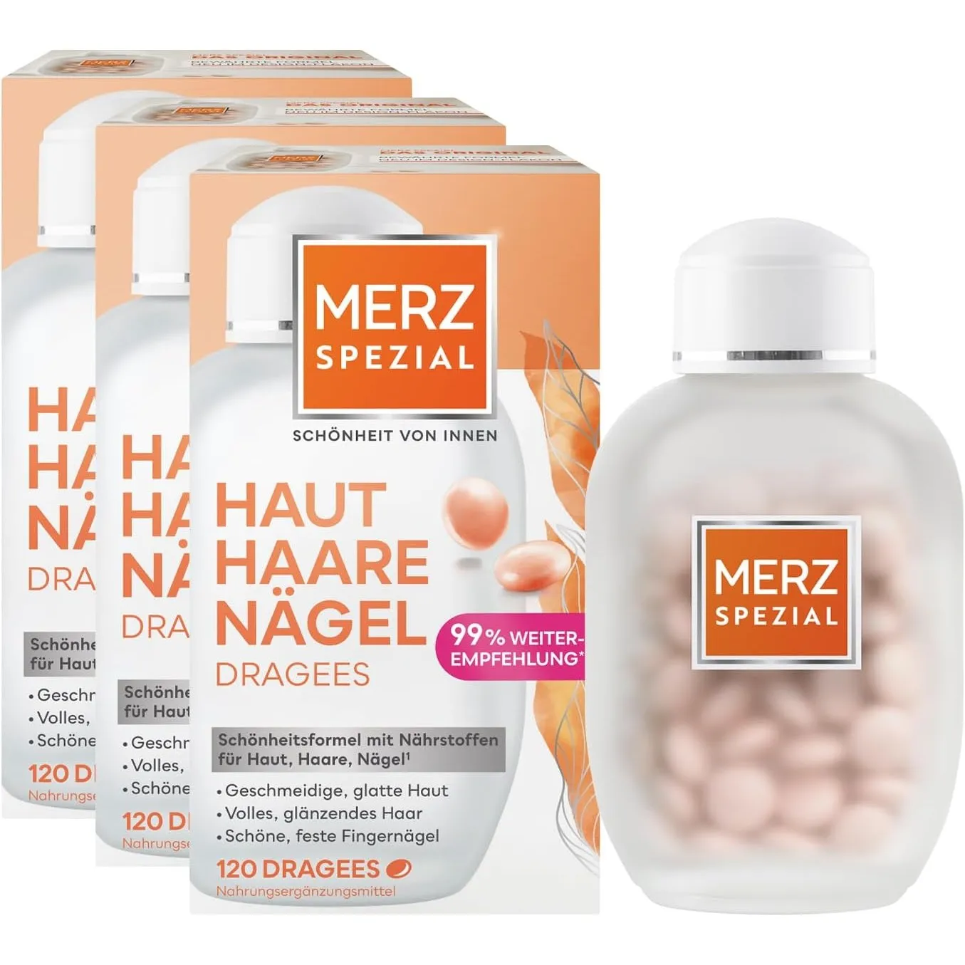 Merz Spezial Haut Haare Nägel Dragees, 3 x 120 Dragees