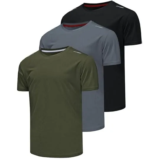 3er Pack Sport Tshirts Herren Funktionsshirt Sportshirt Kurzarm T-Shirt Schnelltrocknend Atmungsaktiv Sport Shirt Männe…