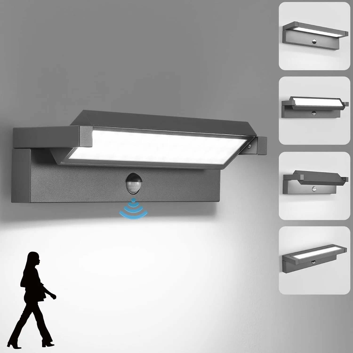 LED Wandlampe Aussen mit Bewegungsmelder,36W Aussenleuchte Wand,IP65 Wasserdichte Außenwandleuchte 6500K Kaltweiß Wandl…