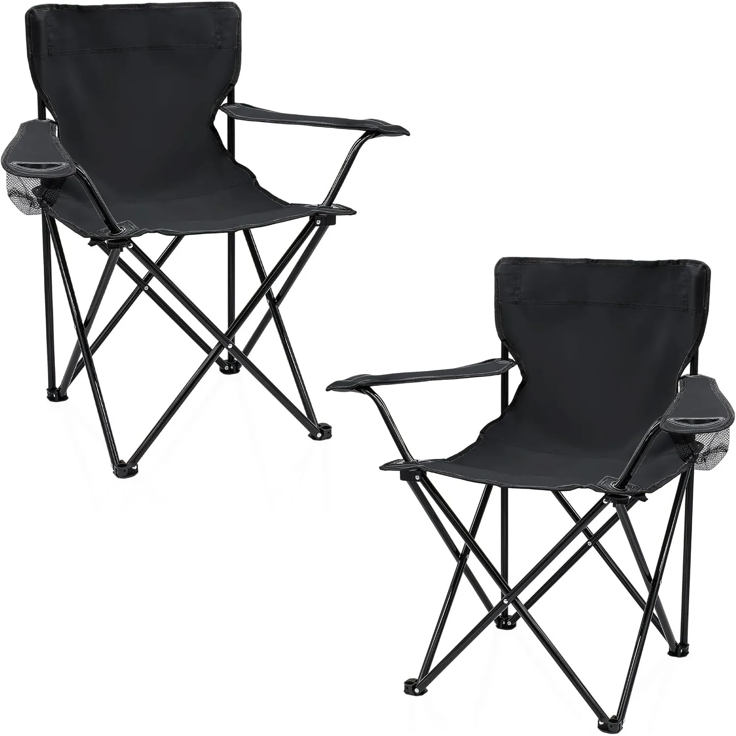Spetebo Camping Klappstuhl mit Getränkehalter 2er Set bis 100 kg - 9 Farben | Campingstuhl klappbar mit Tasche, Outdoor…