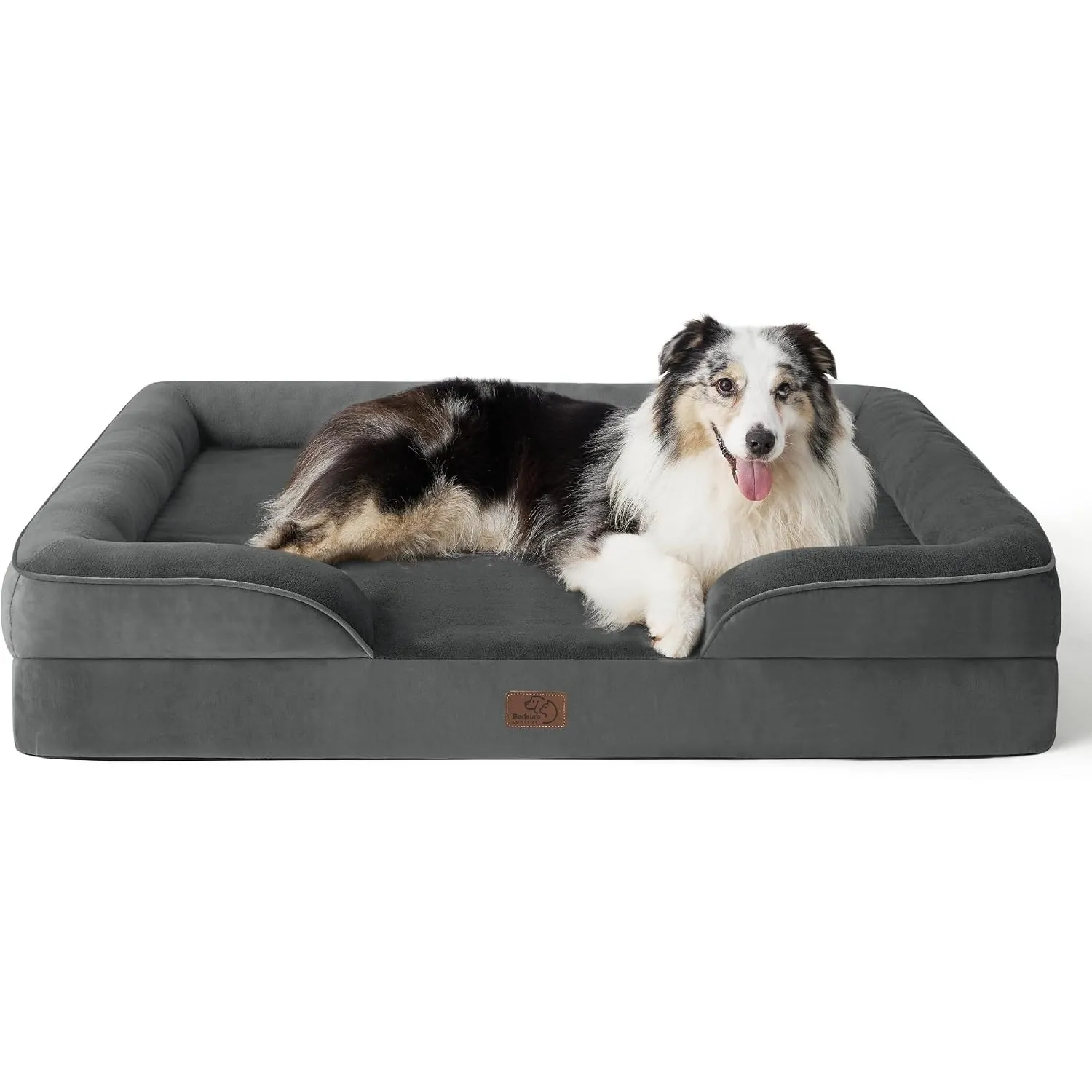 BEDSURE orthopädisches Hundebett ergonomisches Hundesofa, 106x80cm | Hundekorb grosse Hunde mit eierförmiger Kistenscha…