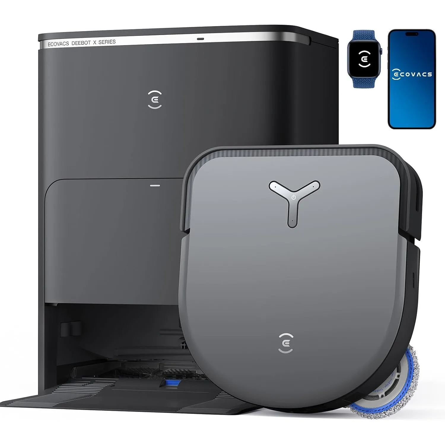ECOVACS DEEBOT X5 Omni Saugroboter mit Wischfunktion, 12,800Pa Saugkraft, ZeroTangle Technologie, TruEdge™ Edge Mopping…