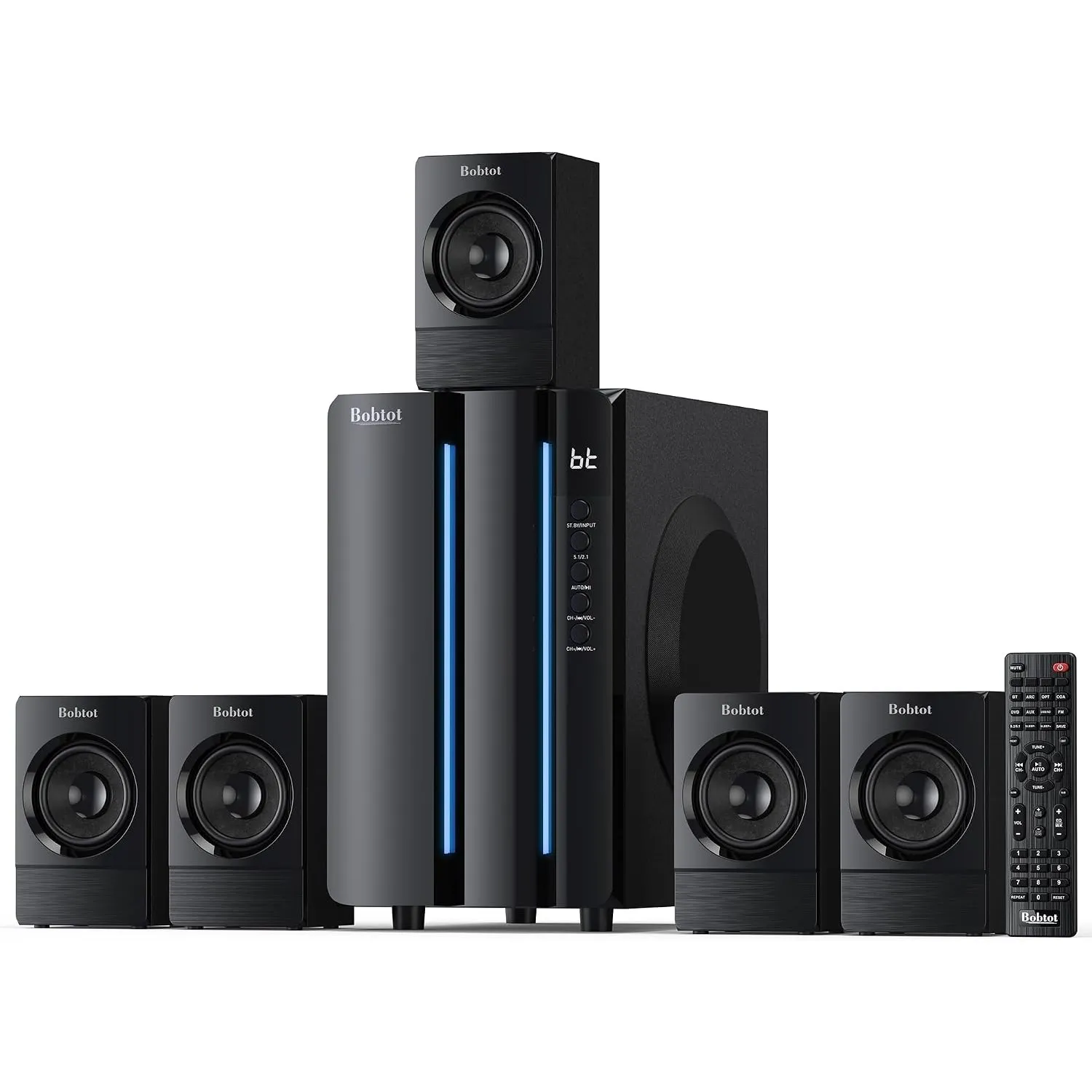 Bobtot Surround Sound System Heimkinosystem, 800W Spitzenleistung