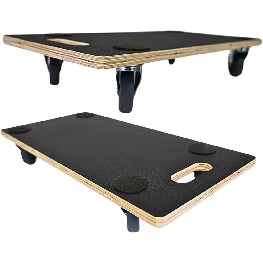 PROREGAL 2erSet Profi Transportroller Hercules 60x30 cm Schwerlast bis 200 kg mit 4 Gummirollen & Griff, Siebdruckplatt…