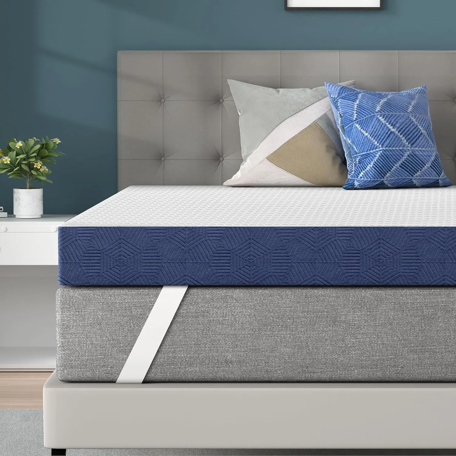 BedStory Topper 180x200cm, 10cm Höhe Matratzentopper aus Gel Memory Foam, H3&H4 atmungsaktiver Topper mit abnehmbarem B…