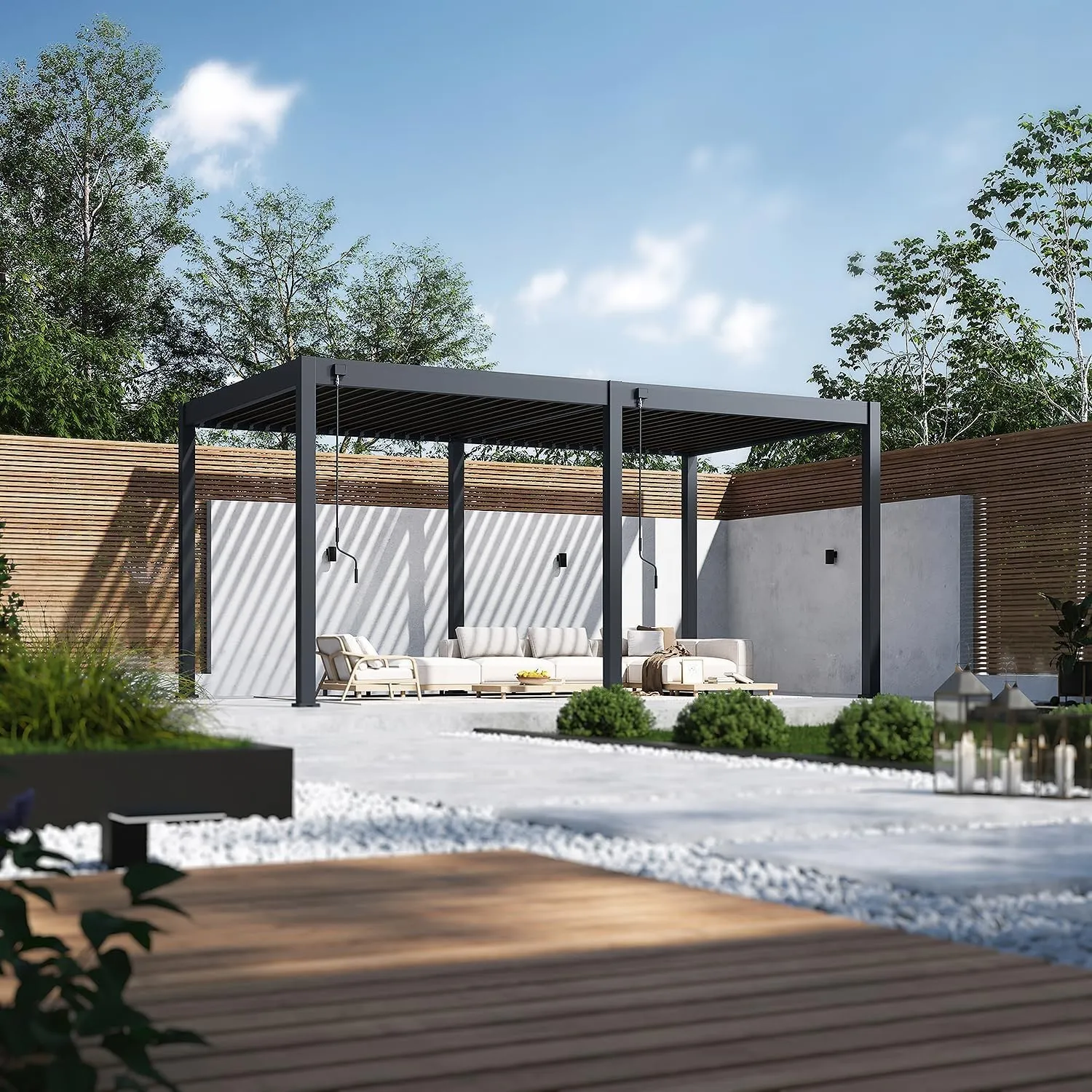 Weide Classic Pergola freistehend mit verstellbarem Lamellendach | Witterungsbeständiger Pavillon für Garten & Terrasse…
