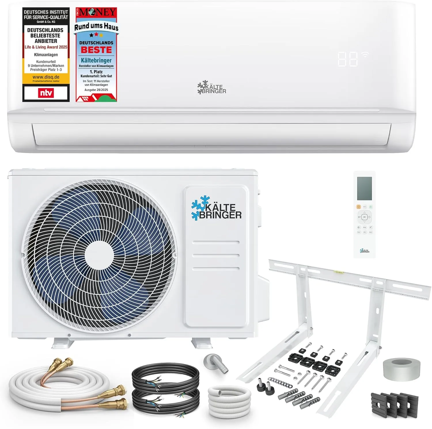 Kältebringer Split Klimaanlage Quick Connect - 12000 BTU (3,5 kW) - Klimagerät mit Heizfunktion, WiFi & App, bis 55qm, …