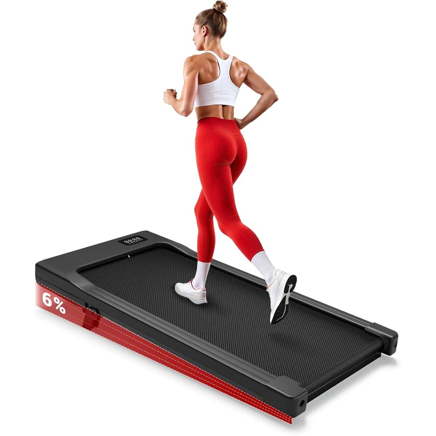 Superun Walking Pad mit Steigung 6%, Laufband für Zuhause mit App max 6km/h und 12km/h Version, Schreibtisch- Laufband …