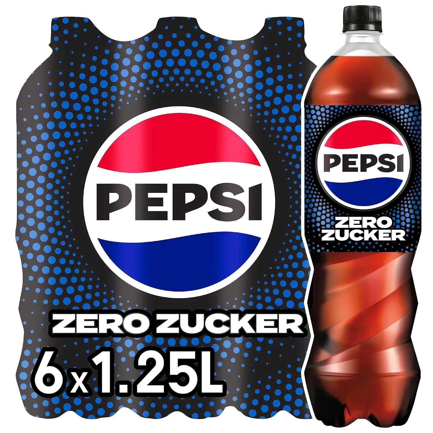 pepsi Zero Zucker, Das zuckerfreie Erfrischungsgetränk von Pepsi ohne Kalorien, Koffeinhaltige Cola in der Flasche, EIN…
