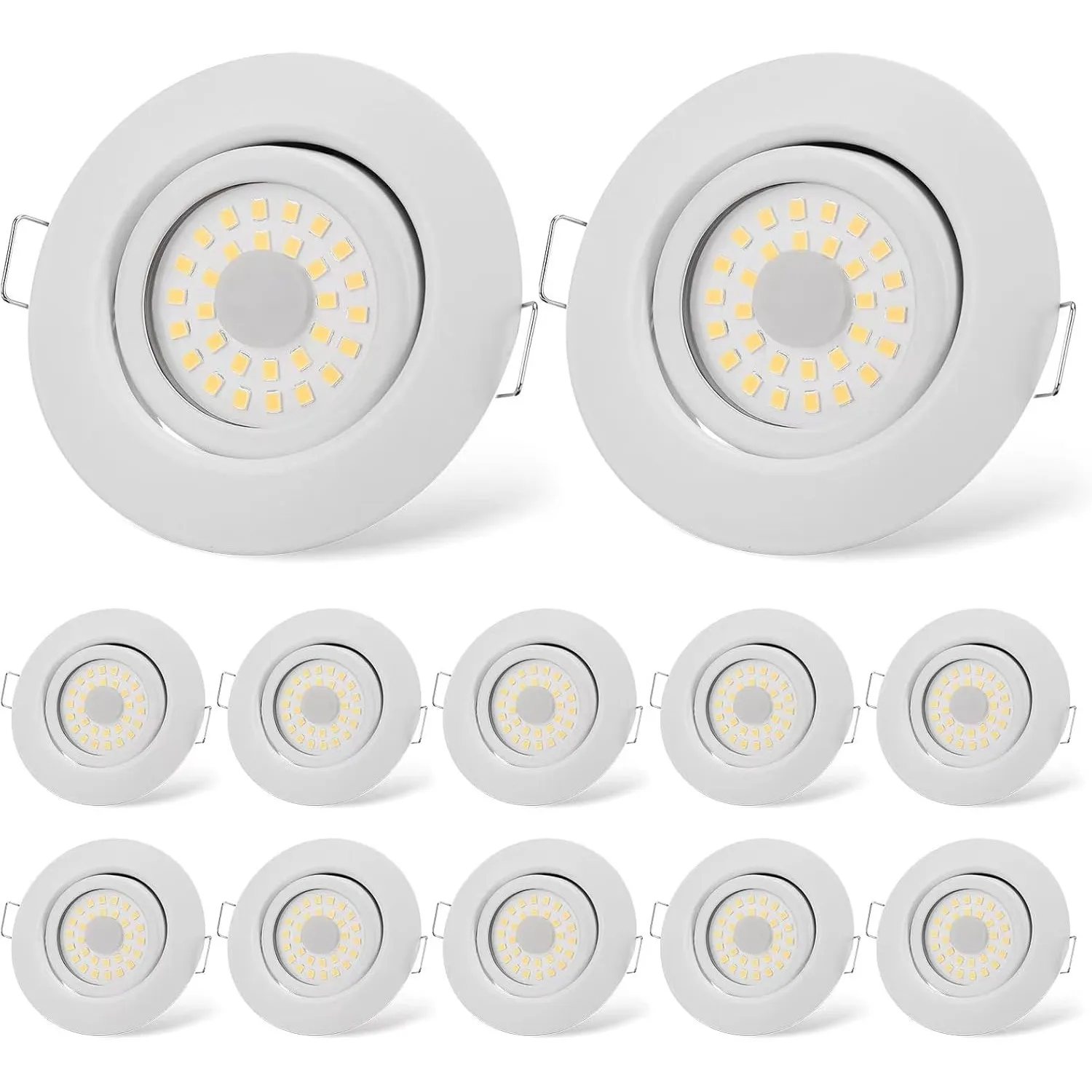 cloksh LED Einbaustrahler 230V Flach Dimmbar LED Spots 6W IP44 Bad Einbauleuchten Weiß Deckenspots Deckenstrahler,Warmw…