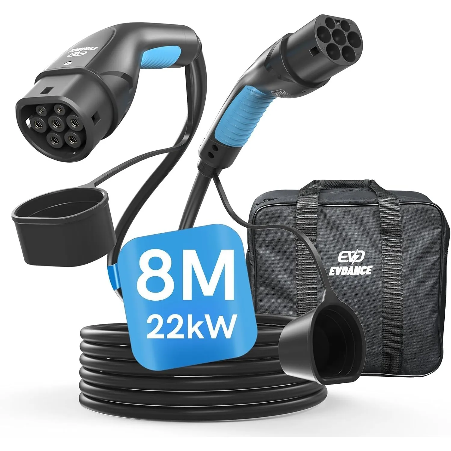 EVDANCE Typ 2 Ladekabel 22kW 8m