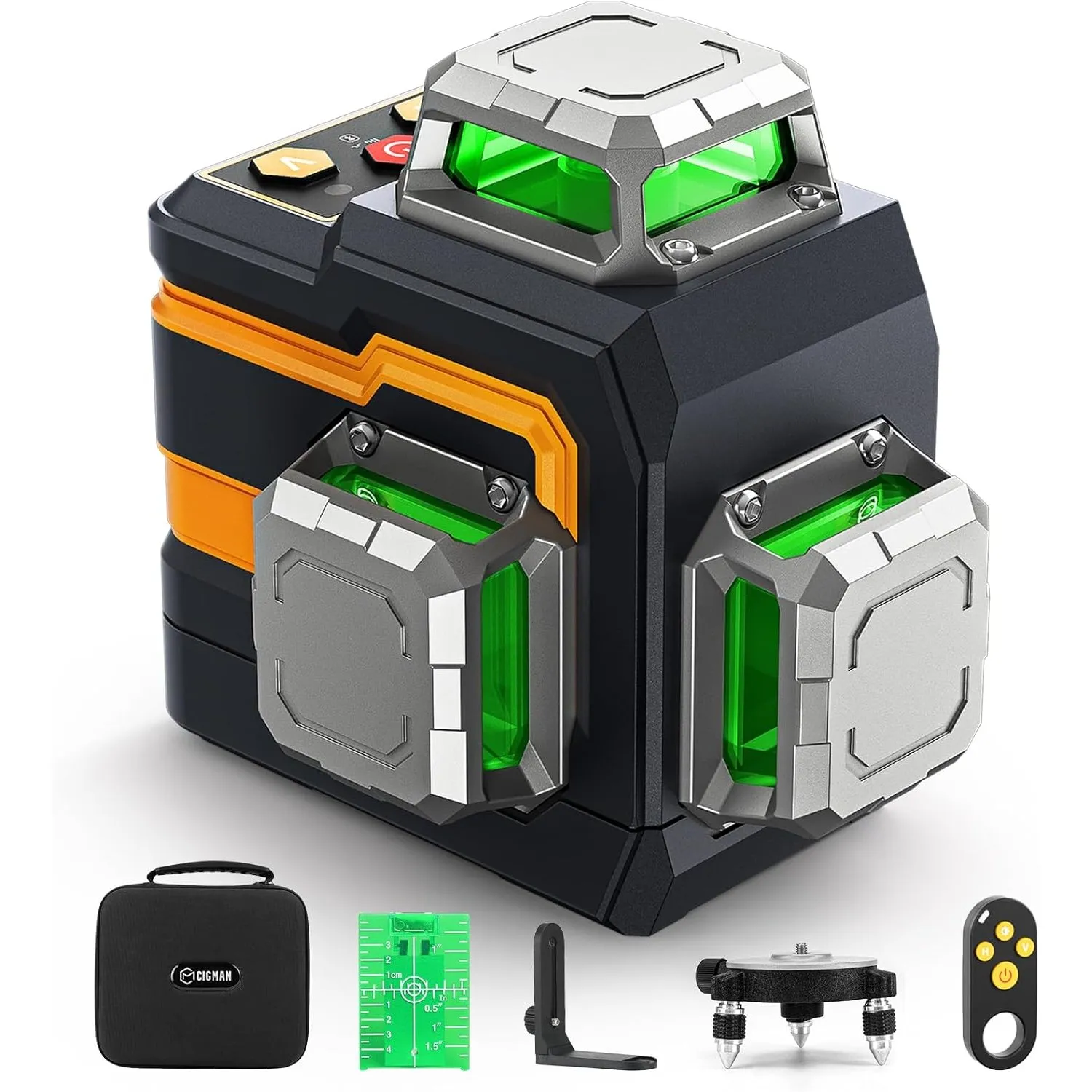 CIGMAN 3×360° Kreuzlinienlaser mit APP & Mehrere Modus, 30 Std. Akku