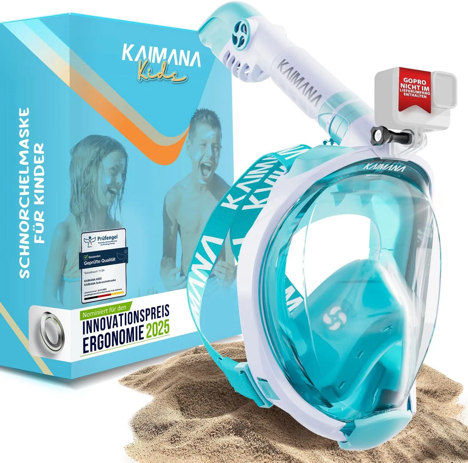 Die Preisgekrönte KAIMANA® Schnorchelmaske für Erwachsene & Kinder - absolut CO2 sicher - inkl. Tragetasche - Taucherma…