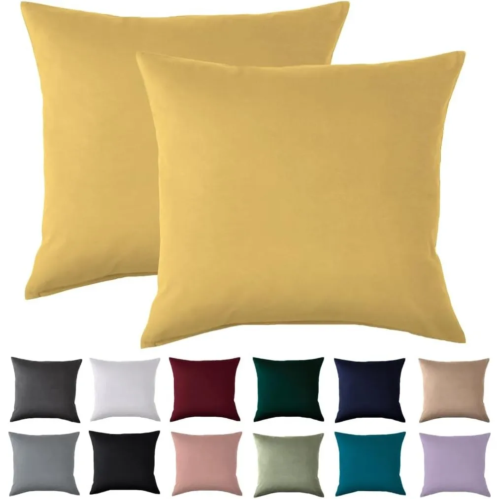 Kissenbezug 80x80 2er Set - Kopfkissenbezug 80 x 80 cm Gelb Für Kissen 100% Mikrofaser Kissenhülle Bügelfrei & Knitterf…