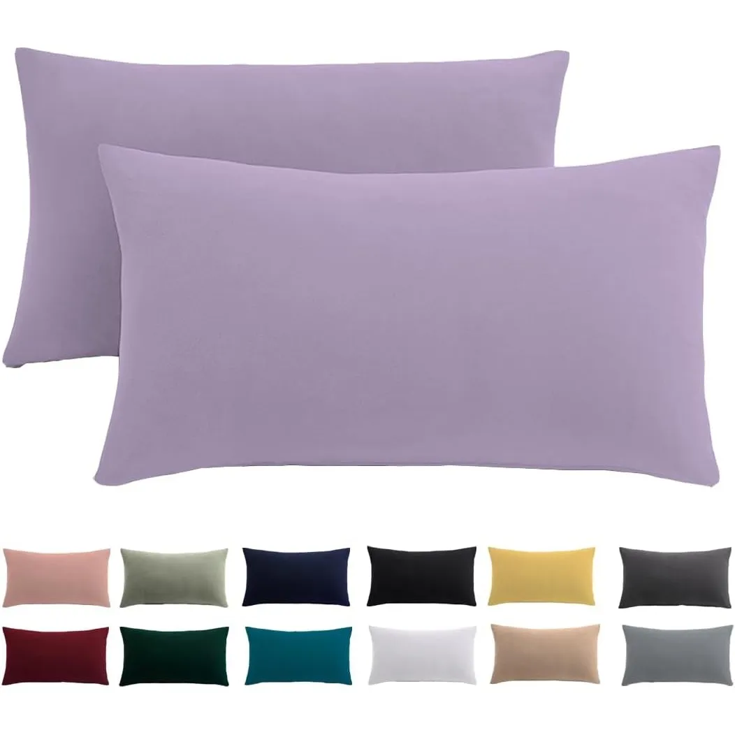 Kissenbezug 40 x 80 2er Set - Kopfkissenbezug 40x80 Lavendel Für Kissen 100% Mikrofaser Kissenhülle Bügelfrei & Knitter…