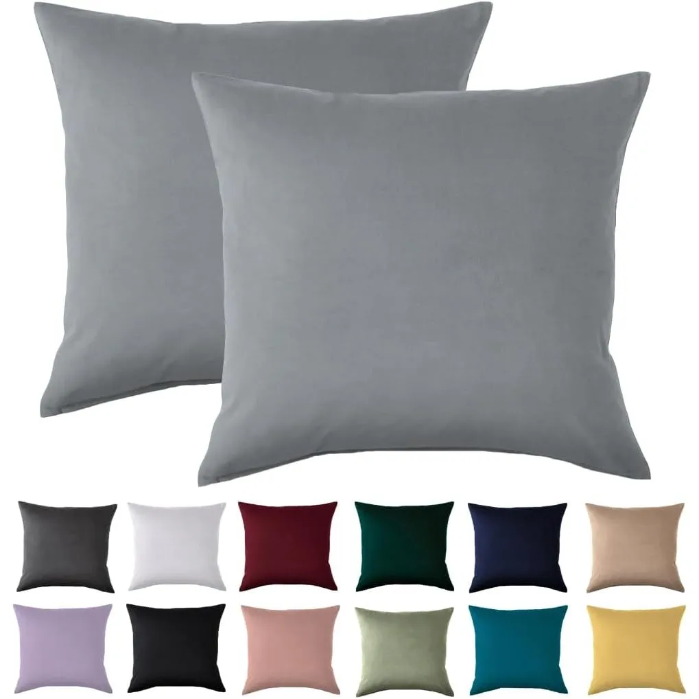 Kissenbezug 80x80 2er Set - Kopfkissenbezug 80 x 80 cm Grau Für Kissen 100% Mikrofaser Kissenhülle Bügelfrei & Knitterf…