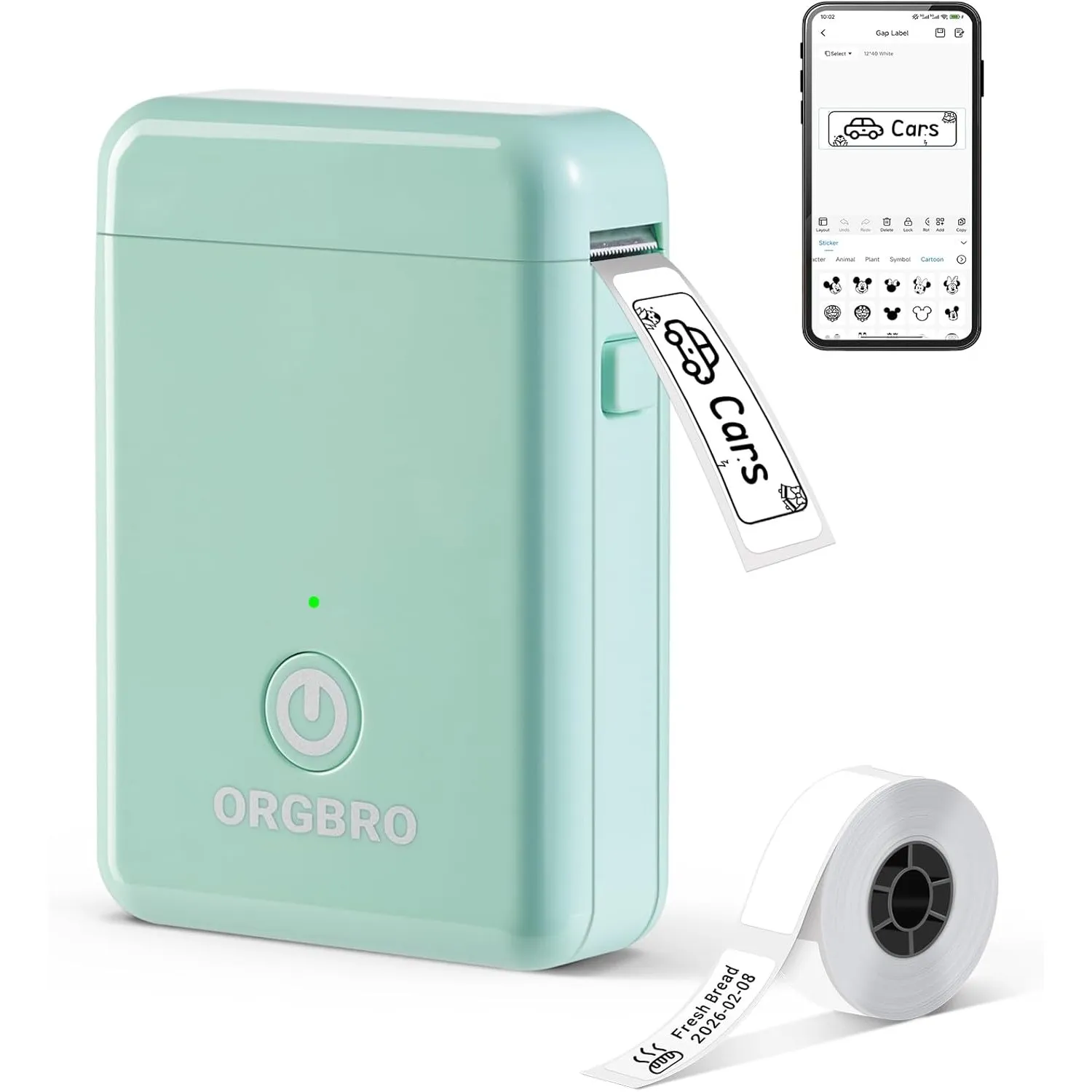 ORGBRO X1 Etikettendrucker Bluetooth Tragbarer Thermal Etikettiergerät