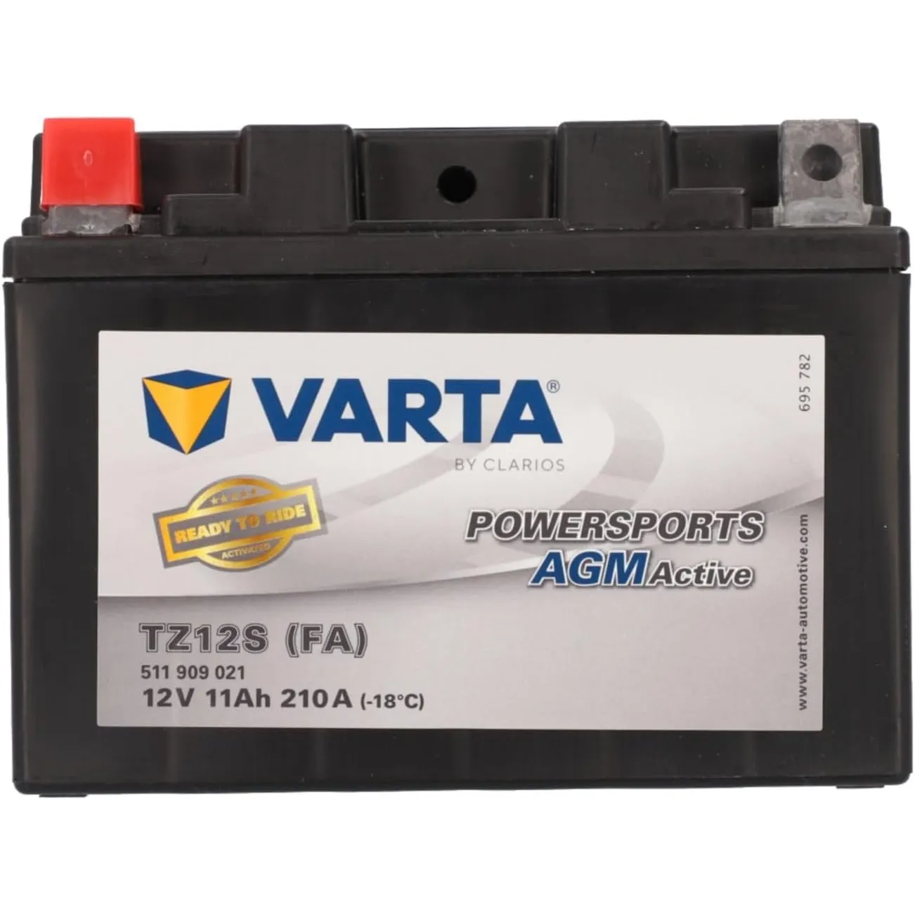 VARTA Motorradbatterie 11 Ah / 210 A Powersports Active AGM - lange Lebensdauer, vorgeladen, wartungsfrei, geeignet für…