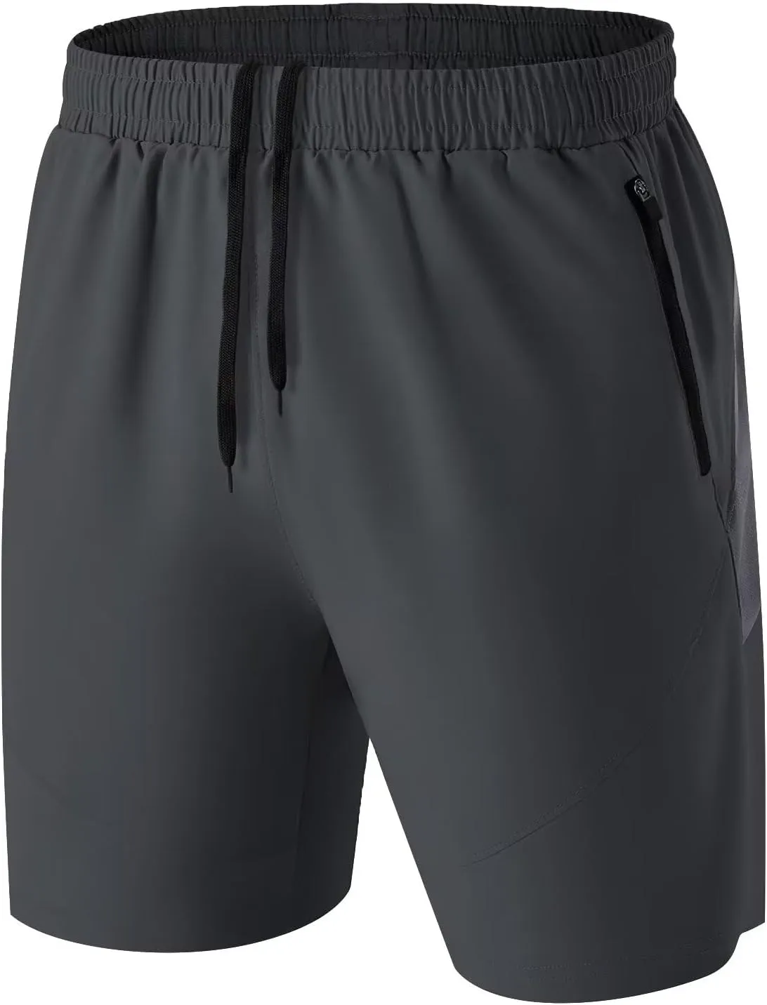 HMIYA Herren-Sport-Shorts, schnelltrocknend, mit Reißverschlusstaschen für Workout, Laufen, Training