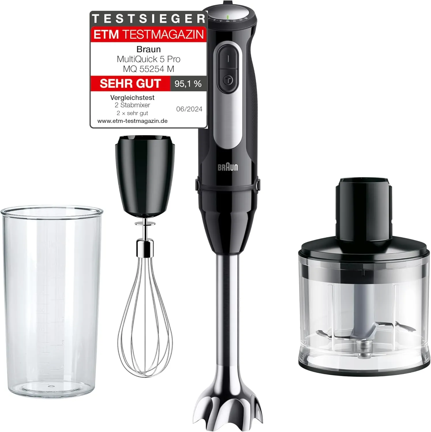 Braun Stabmixer MultiQuick 5 Pro MQ55236M - Elektrischer Stabmixer mit 25 Geschwindigkeiten, EasyClick Plus System für …