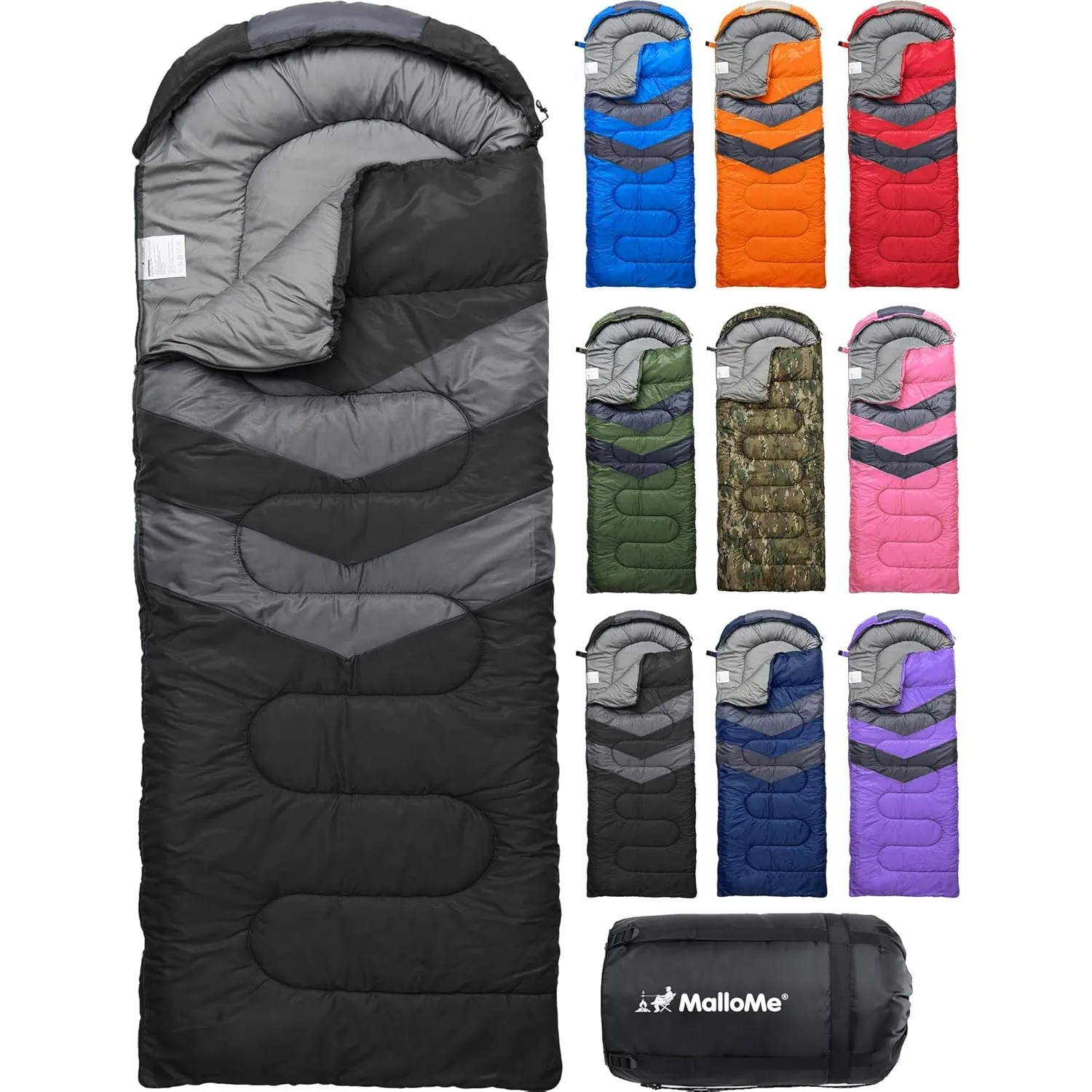 MalloMe Schlafsack Outdoor - Schlafsack Erwachsene und Kinder - Schlafsack Winter, Schlafsäcke, Camping Sleeping Bag, D…