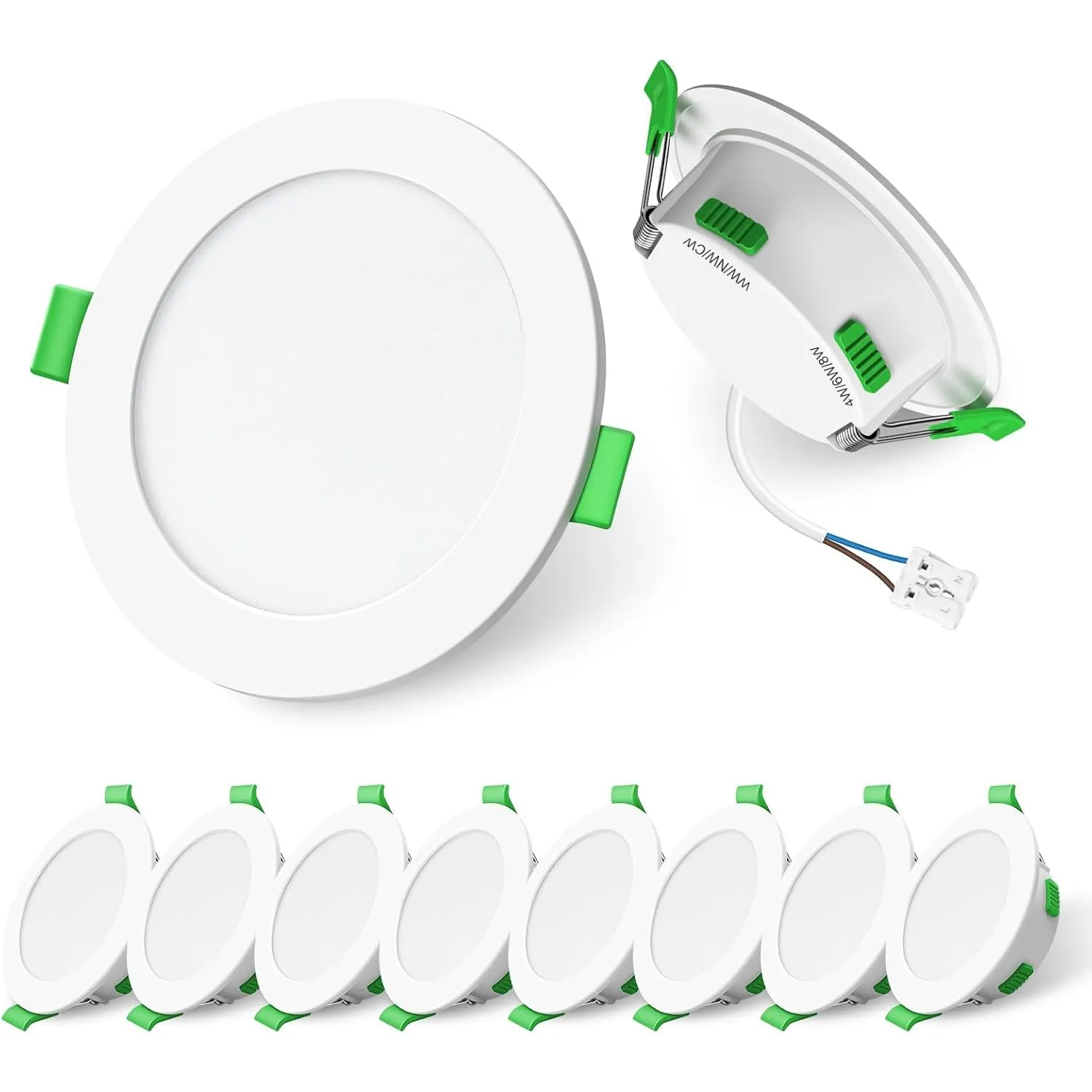 ALUSSO LED Einbaustrahler 230V 3CCT Dimmbar, 4W/6W/8W Weiß Spots 10er Set