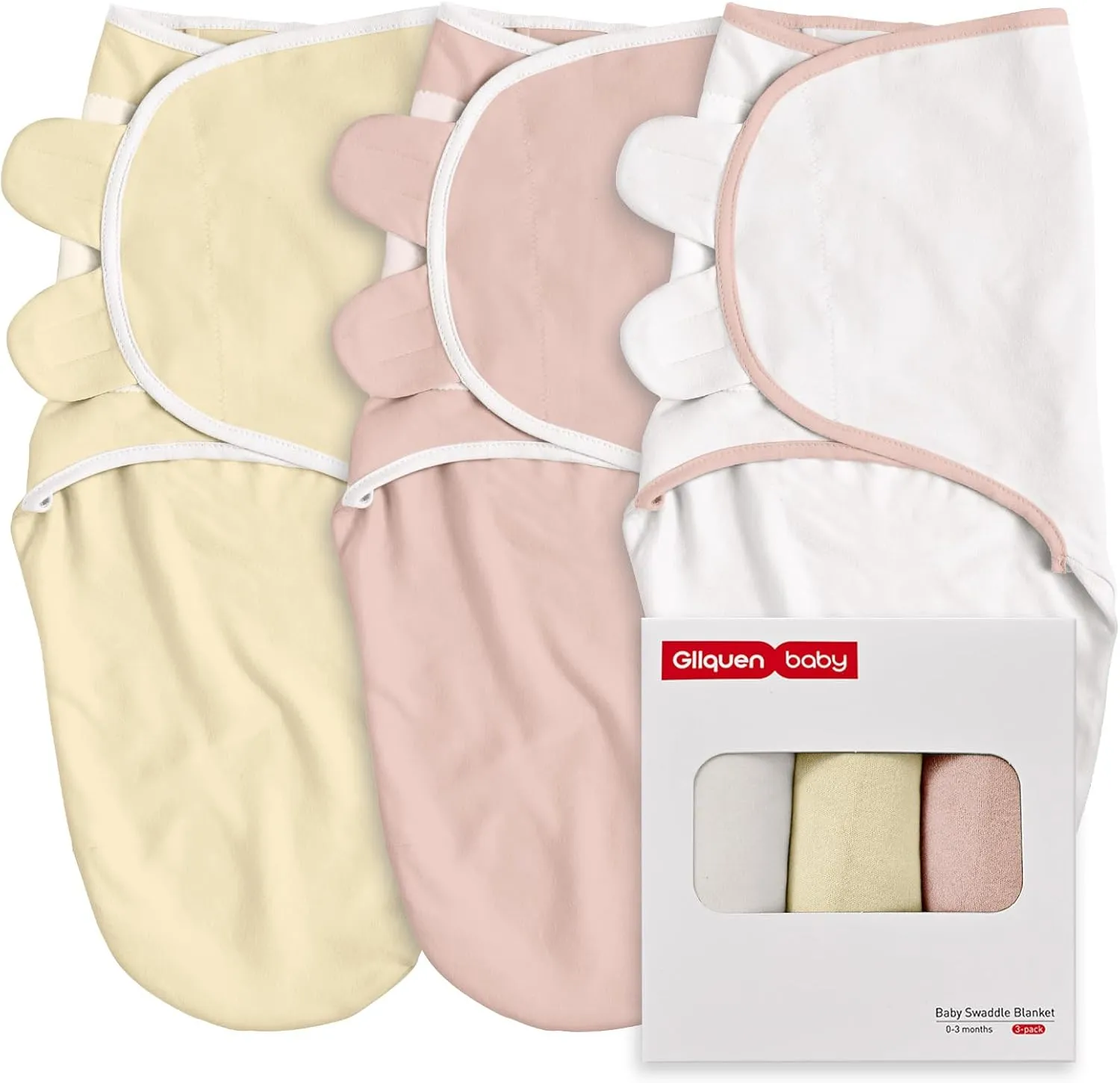 GLLQUEN BABY Swaddles Pucksack Baby 0-3 Monate,100% Bio-Baumwolle Baby Schlafsäcke für Neugeborene,Oeko-tex100 Schlafsa…