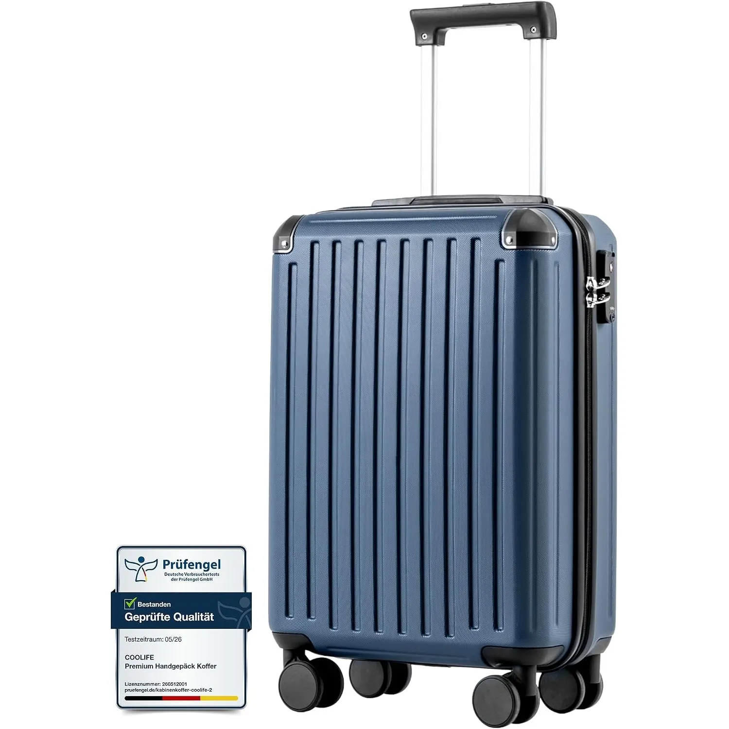 COOLIFE Ryanair Kabinenkoffer 55x35x20 cm EasyJet Handgepäck Koffer TSA
