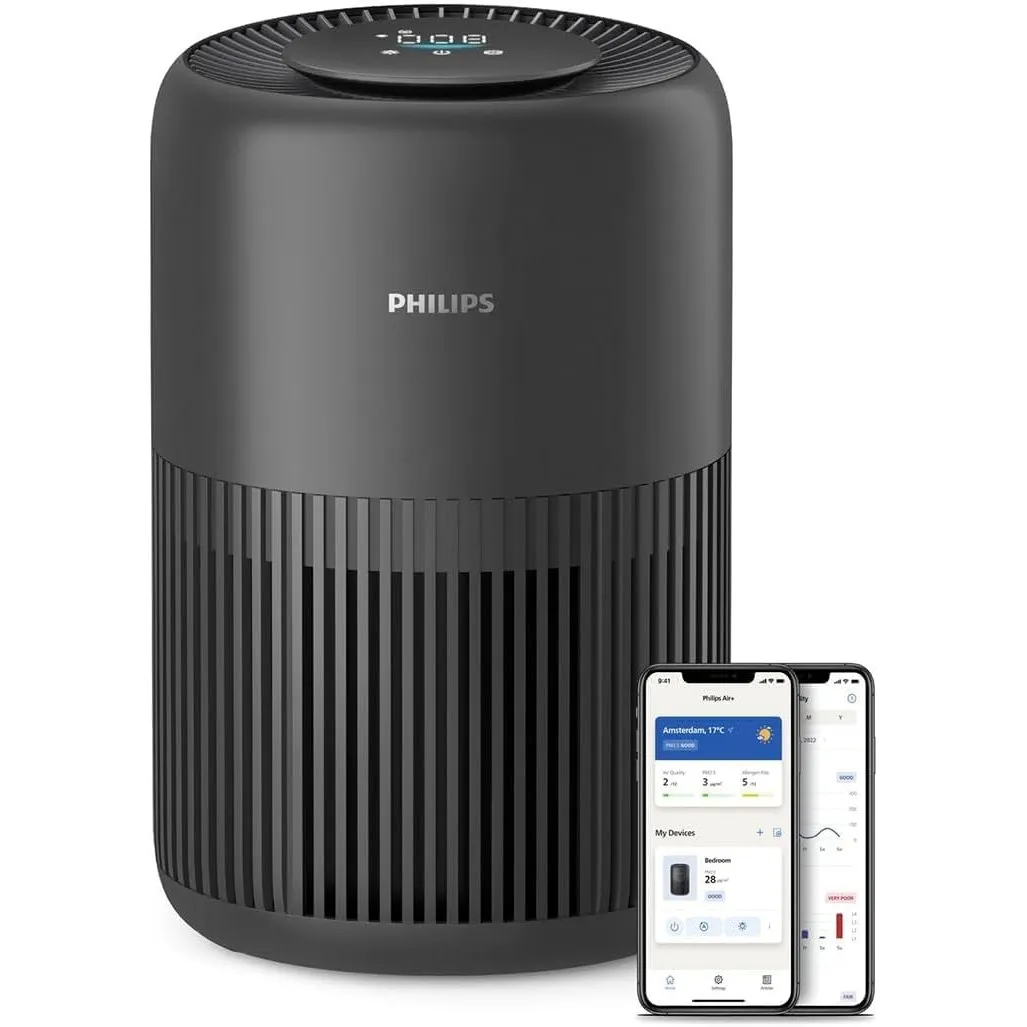 Philips Luftreiniger 900 Serie mit App, Schwarz, für Räume bis 65 m²