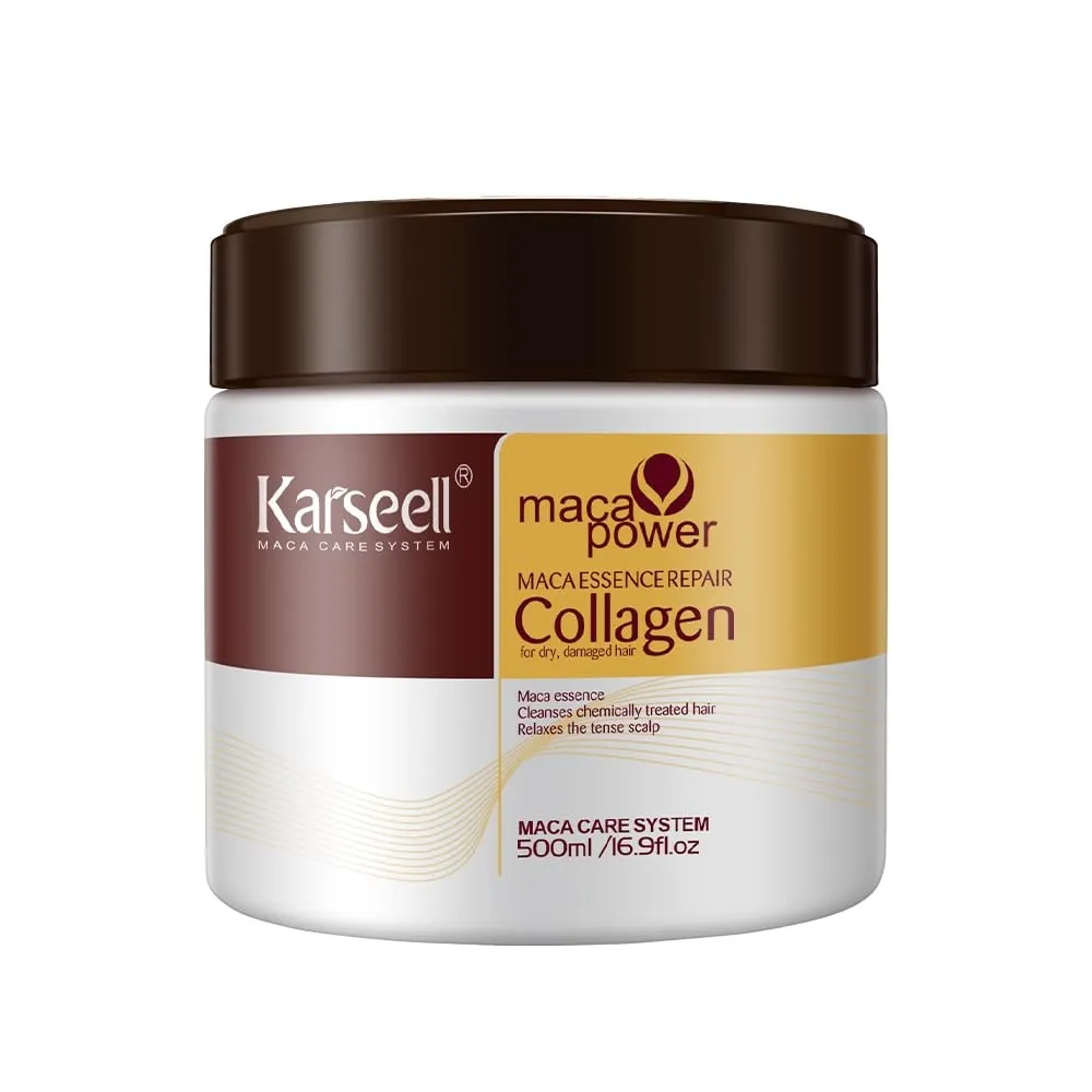 Karseell Kollagen Haarmaske 500ml, Tiefenreparatur Haarspülung, Arganöl Kollagen Haarmaske für Sehr Trockenes Haar, Ges…