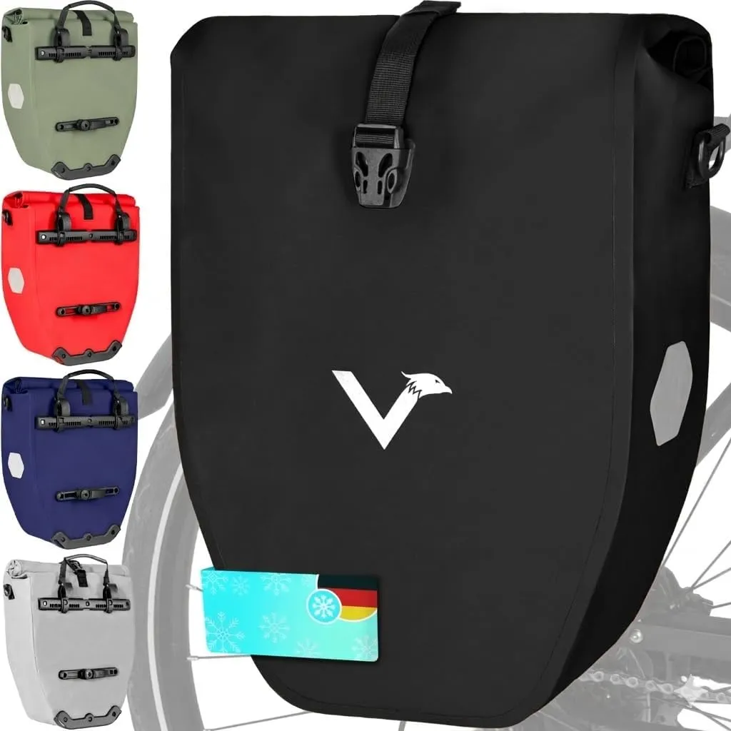 Valkental® Große & wasserdichte Gepäckträgertasche - Fahrradtasche für Gepäckträger mit großen Reflektoren [Abschließba…