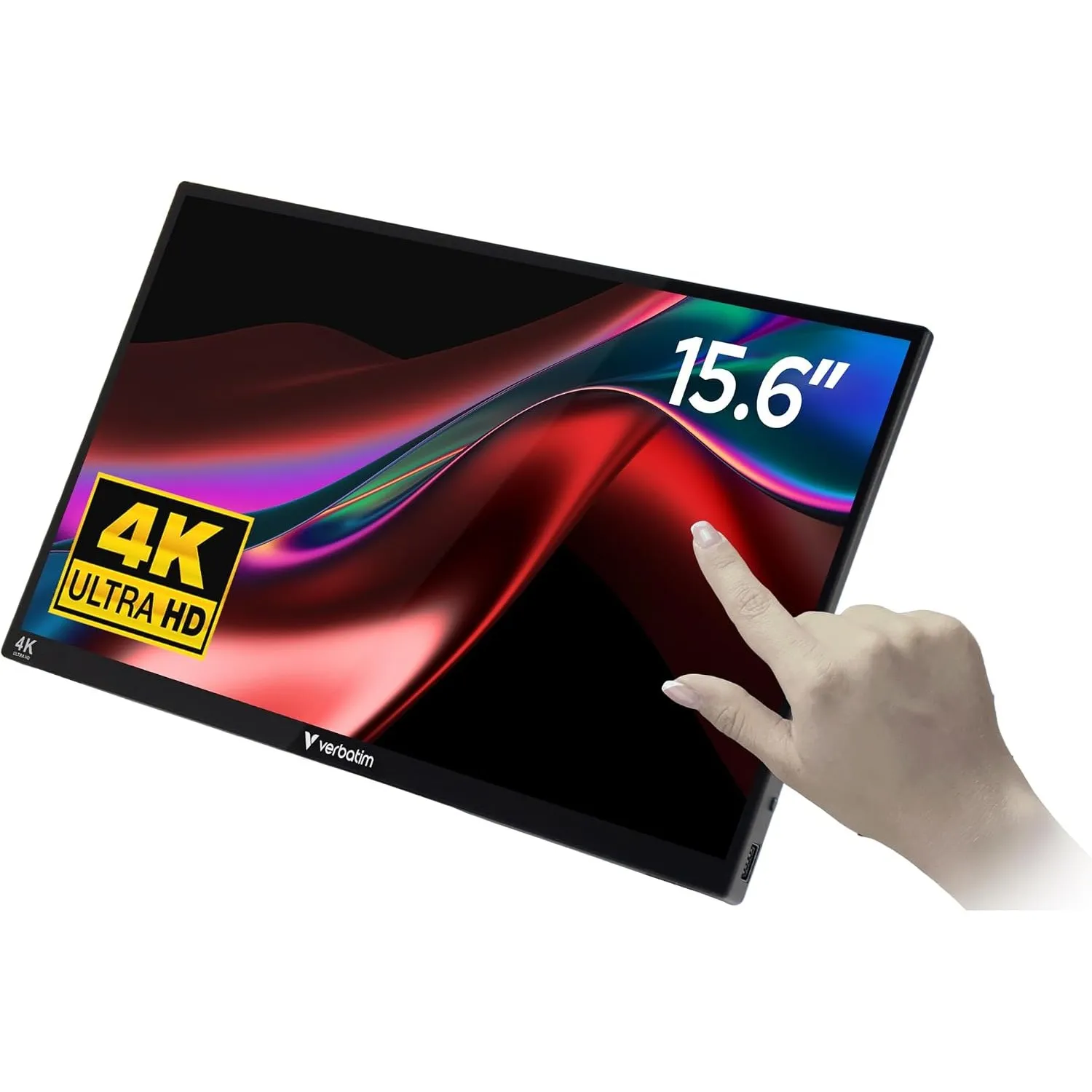 Verbatim Touchscreen tragbarer Monitor 15,6 Zoll 4K HDR USB-C HDMI