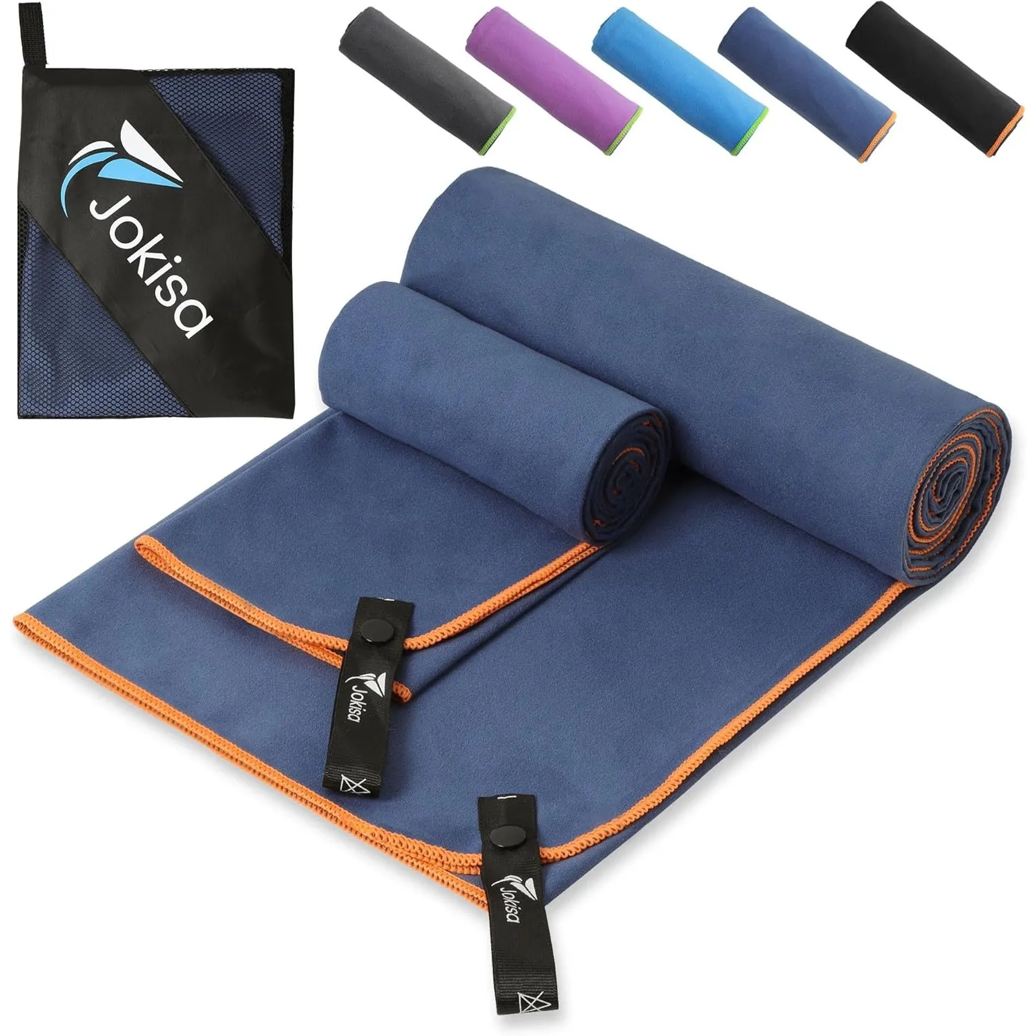 2 Stück Microfaser Handtücher Set (180x90cm Badetuch Groß+100x50cm Sporthandtuch), Schnell Trocknend und Kein Sand Stra…