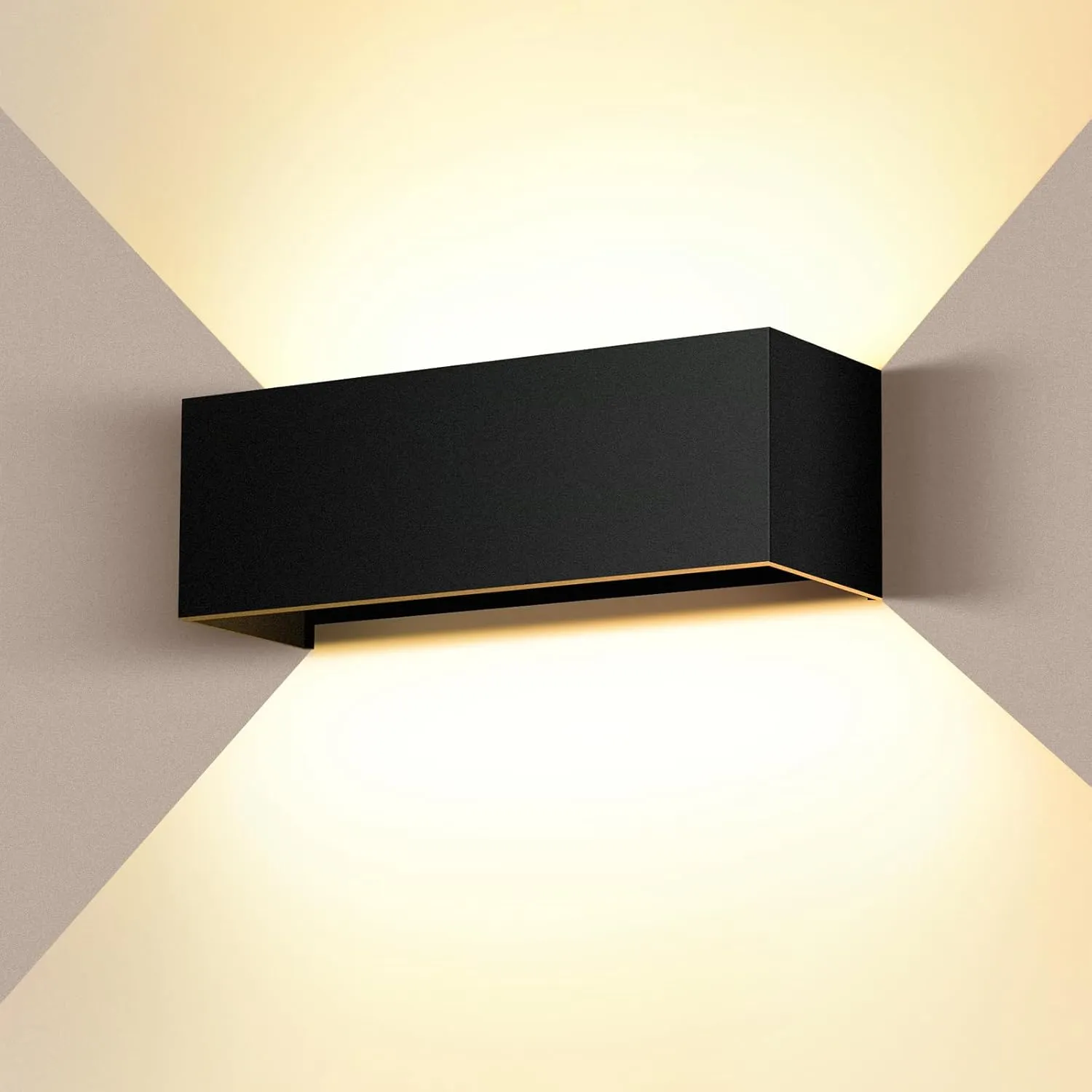 36 W LED Wall Light Outdoor/Indoor Up and Down Adjustable Light Beam Black Wall Lights Warm White 3000 K Outdoor Wall L…