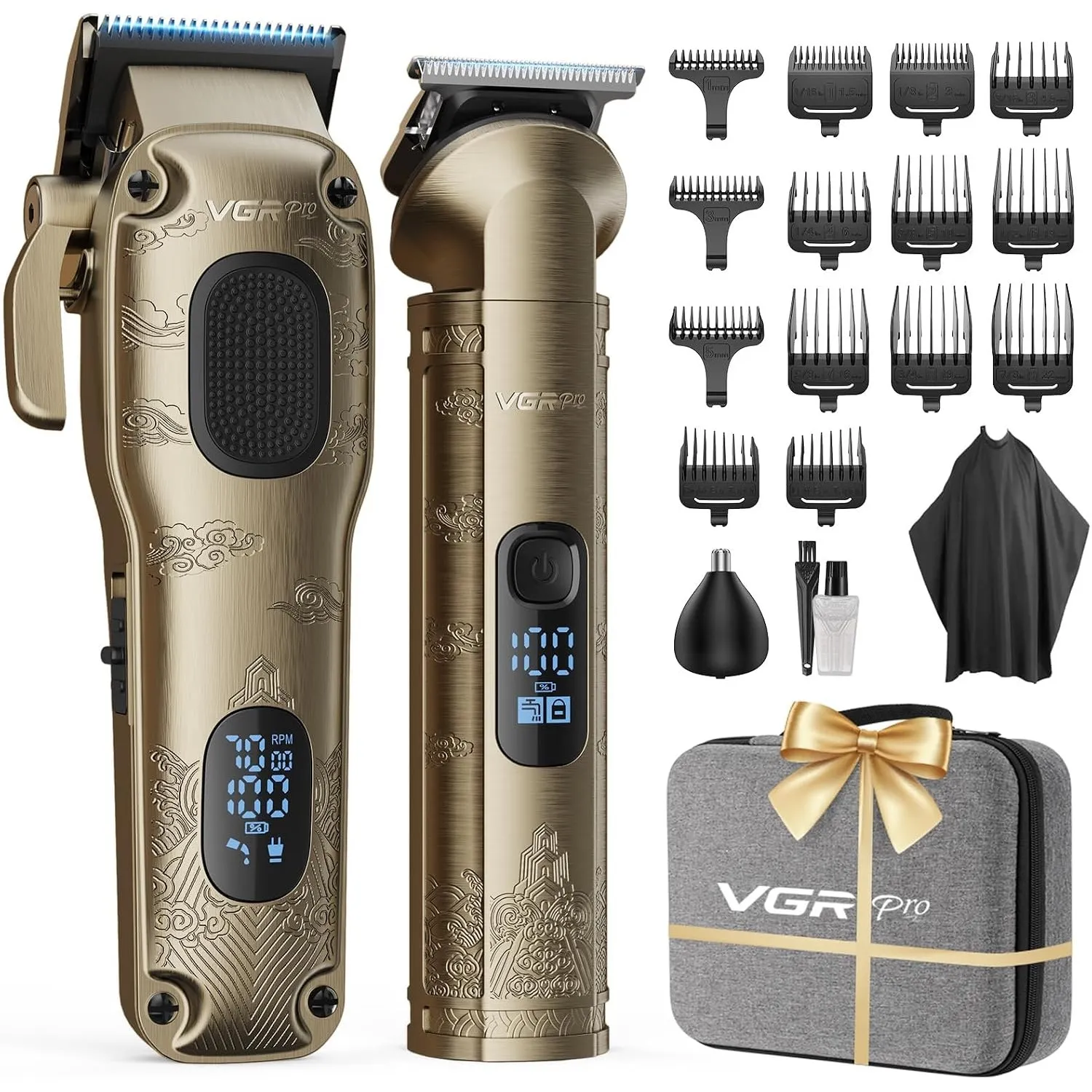 VGRPRO Haarschneidemaschine profi und Trimmer Set für Männer, mit EVA-Etui
