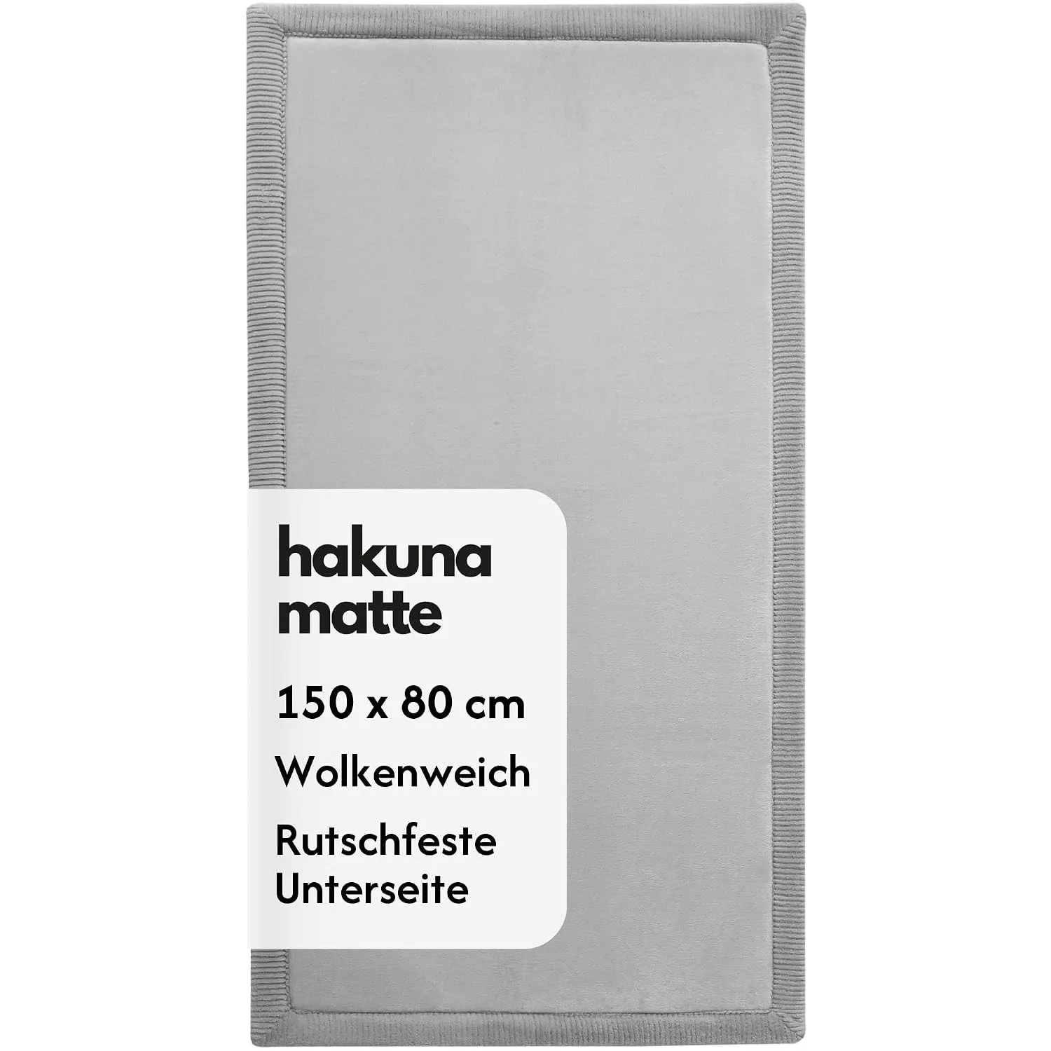Hakuna Matte Wolkenweiche Spielmatte Baby 150x80x2,5cm, grau, Tatami Matte | Teppich für Kinderzimmer mit hochwertigem …
