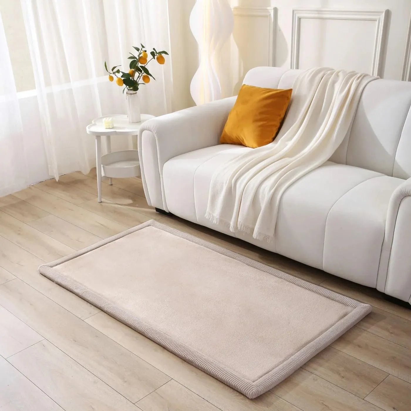 Wolkenweiche Spielmatte Baby 150x80x2,5cm, beige – Teppich für Kinderzimmer mit hochwertigem Memory-Schaum – Krabbelmat…