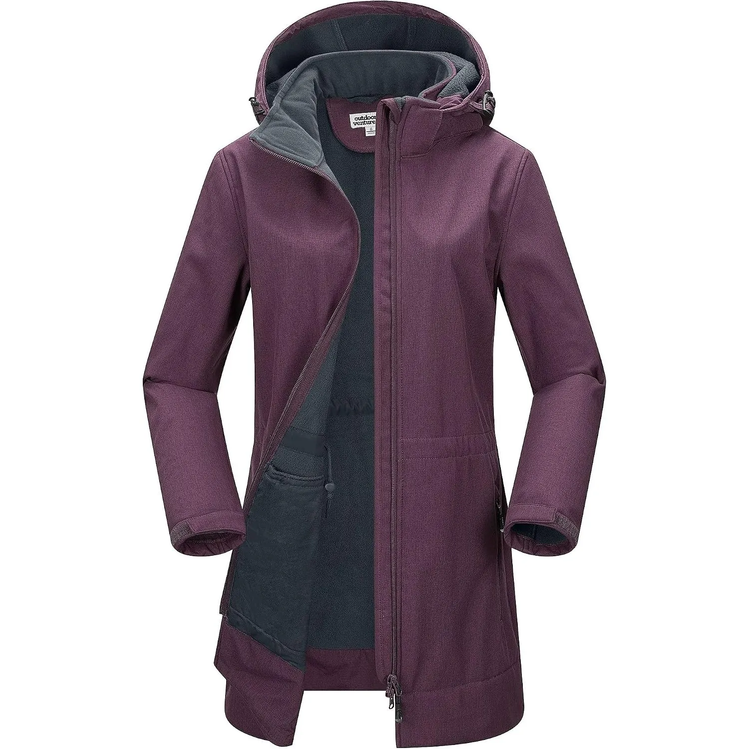 Outdoor Ventures Damen Softshelljacke Wasserdichte Lange Softshellmantel