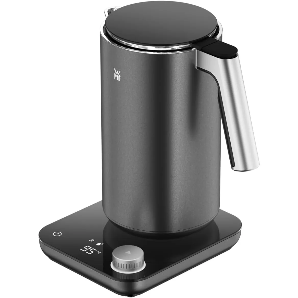 WMF Master Wasserkocher doppelwandig, Edelstahl, 1,3l, elektrischer Wasserkocher, sicher isolierter Innenraum, Cool-Tou…