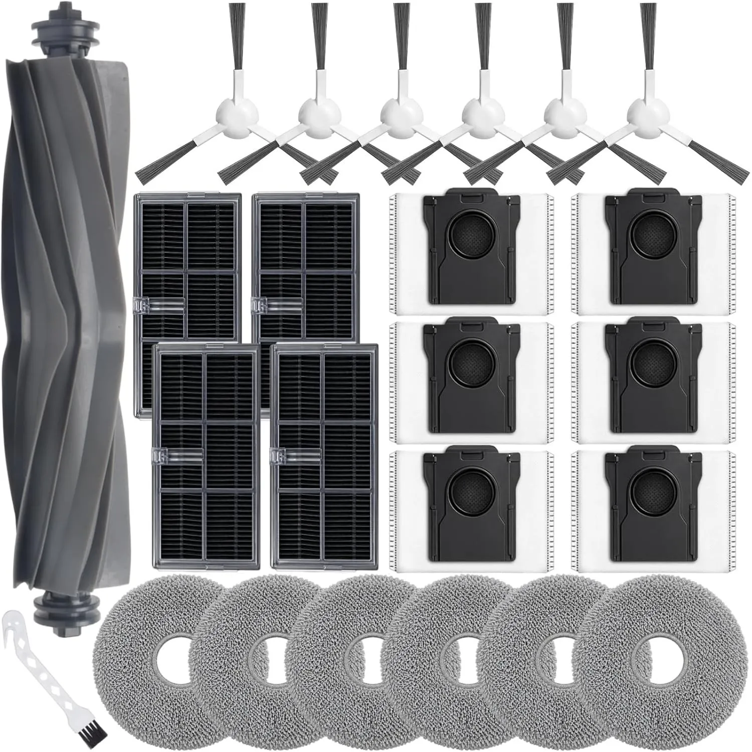 24 Stück Zubehör für Dreame L10s Ultra Gen 2 / L10s Pro Heat / X30 / L40s（A/AE/CE）/Mova E30 / D30 CE Saugroboter,1 Haup…