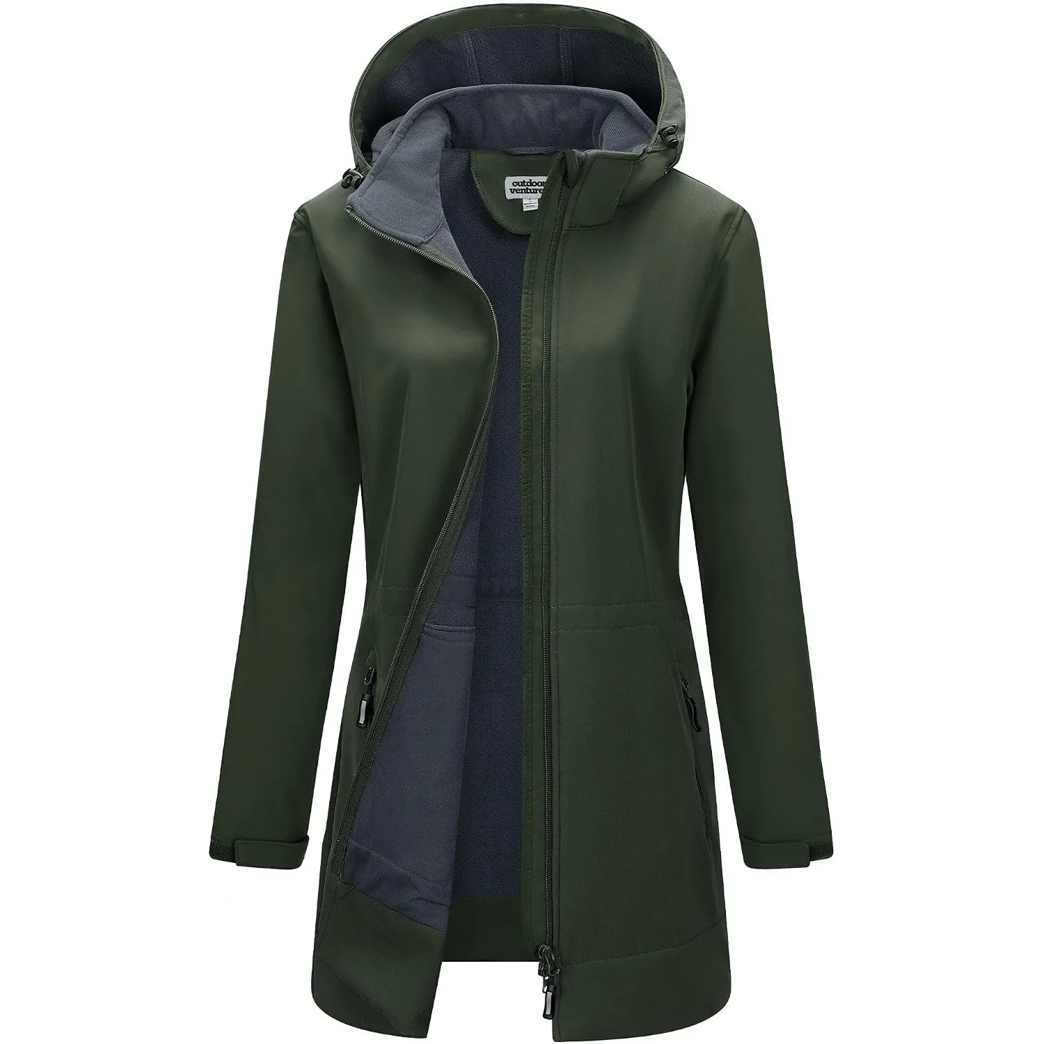 Outdoor Ventures Damen Softshelljacke Wasserdichte Lange Softshellmantel