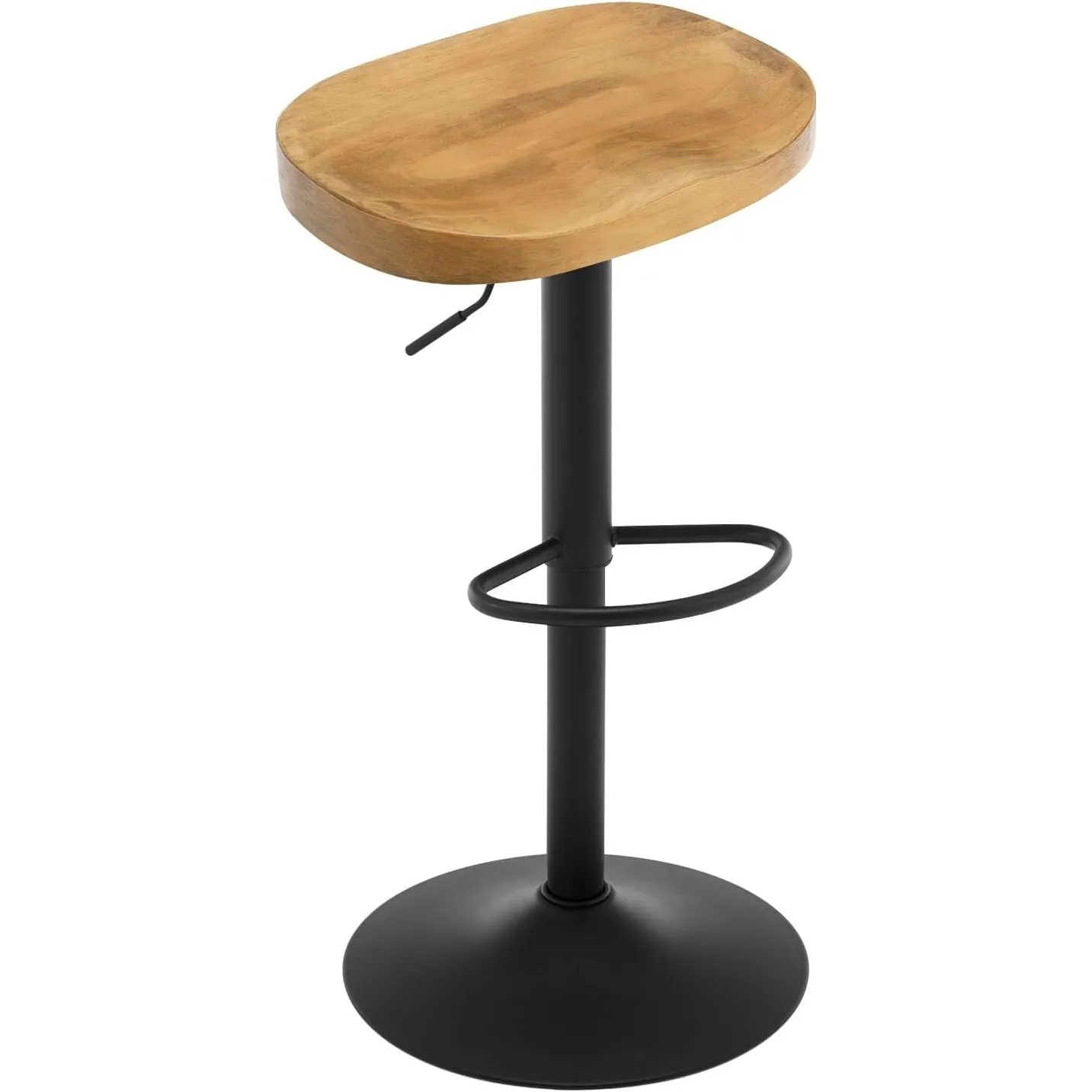 WOLTU Barhocker, Hocker höhenverstellbar, Massivholz, Dunkle Holzoptik